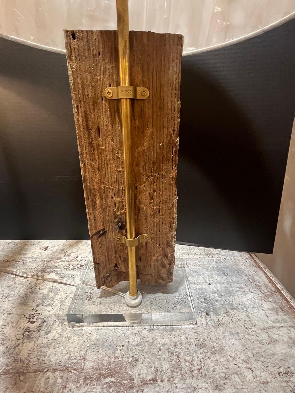 Oak Pair of Architectural Fragment Table Lamps For Sale