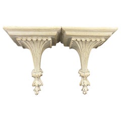 Par de Soportes de Estantes de Pared de Estilo Francés Arquitectónico