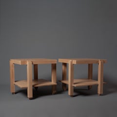 Handgefertigte Nachttische im Ziggurat-Stil aus Oak von SUM Furniture, im 2er-Set