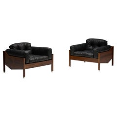 Pair of Architectural Mid-Century Club Chairs, 1960s