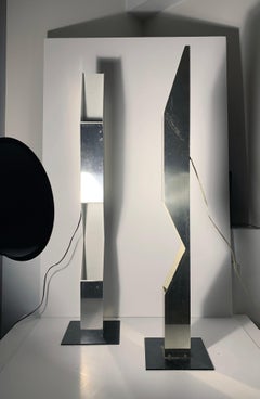 Pair of Architectural Neal Small Skyscraper Floor Lamps for Koch & Lowy