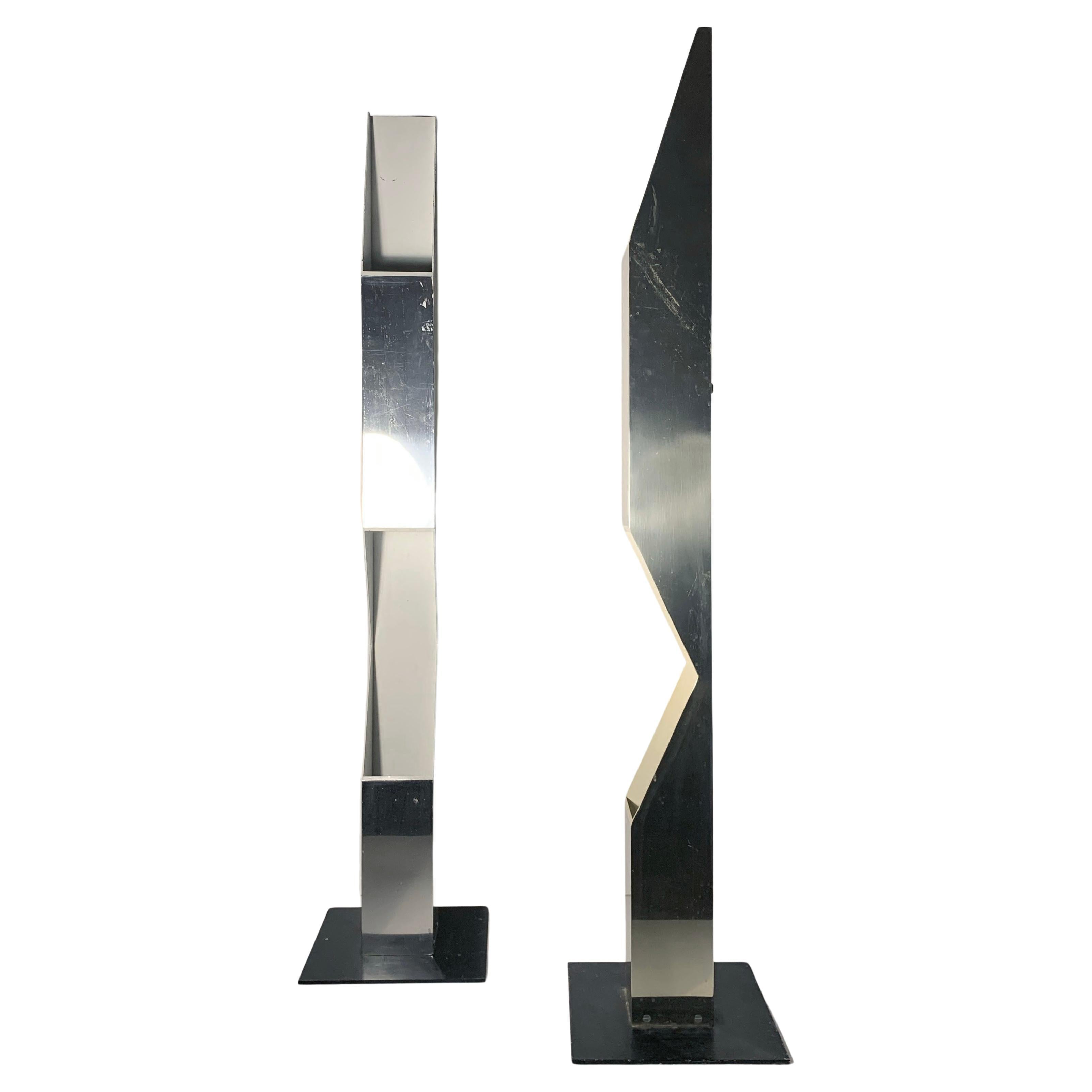 Pair of Architectural Neal Small Skyscraper Floor Lamps for Koch & Lowy