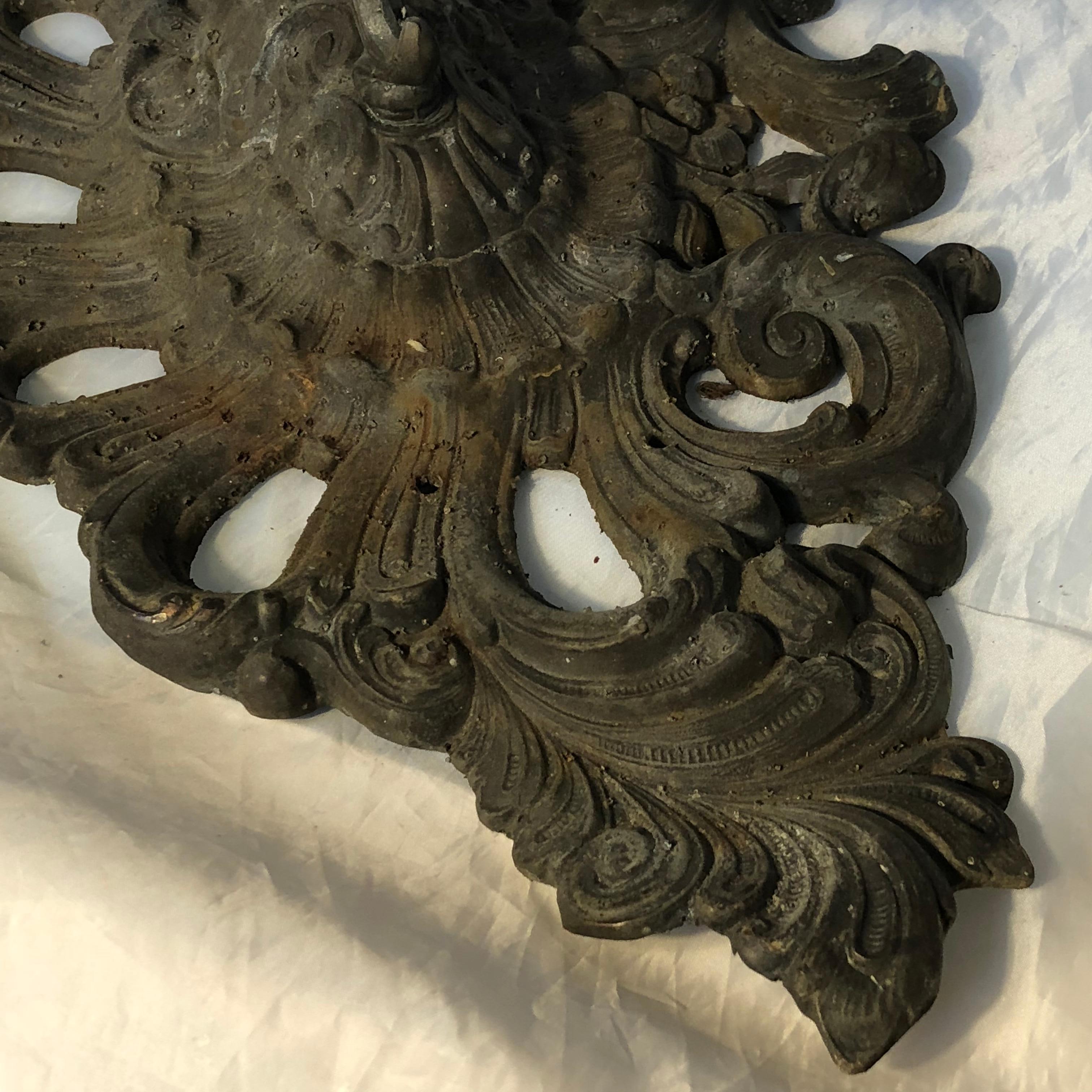 Pair Of Metal Rococo Wall Sconces For Sale 6