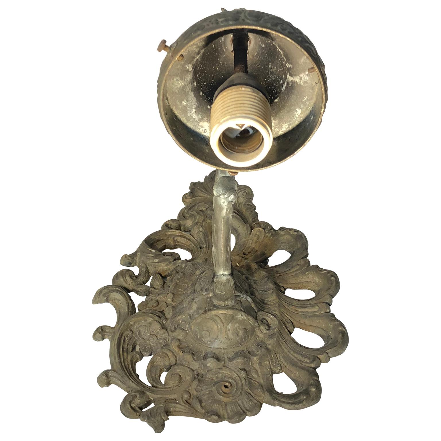 Pair Of Metal Rococo Wall Sconces In Good Condition For Sale In Haddonfield, NJ