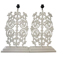 Pair of Architectural Panels Wired for Lamps