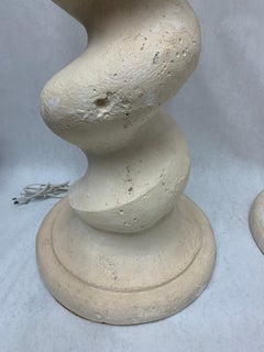Pair of Architectural Plaster Swirl Floor Lamps by Michael Taylor