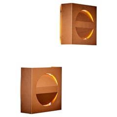 Pair of Architectural RAAK Wall Lamps in Copper Lacquer NOS