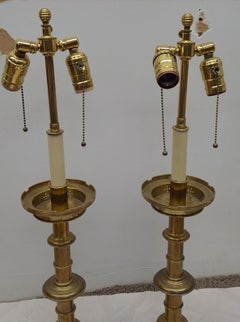 Pair of Architrade Lamps Regency Hollywood Candlestick Style Lamps