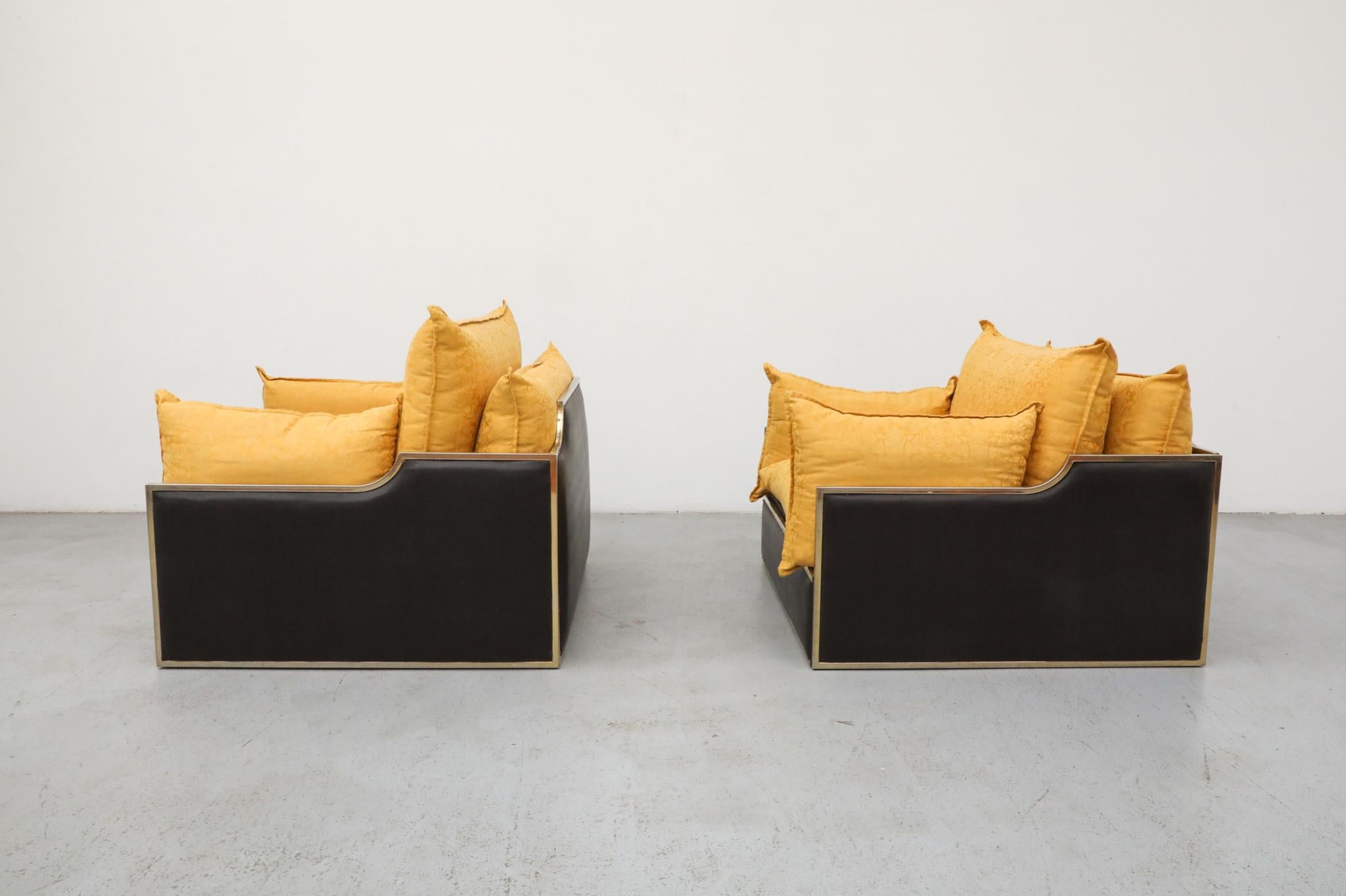 Laiton Paire de fauteuils de salon Archiutti Michele Hollywood Regency, Italie, années 1970 en vente