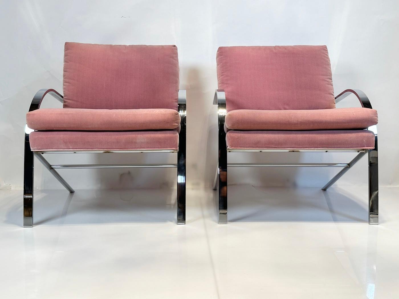 Mid-Century Modern Pair of Arco Chairs by Paul Tuttle, USA 1970's For Sale