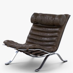 Pair of 'Ari' loubge chairs in buffalo leather by Arne Norell