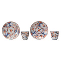Pair of Arita Edo Period Japanese Porcelain Chocolate Cup / Tea Bowl Japan