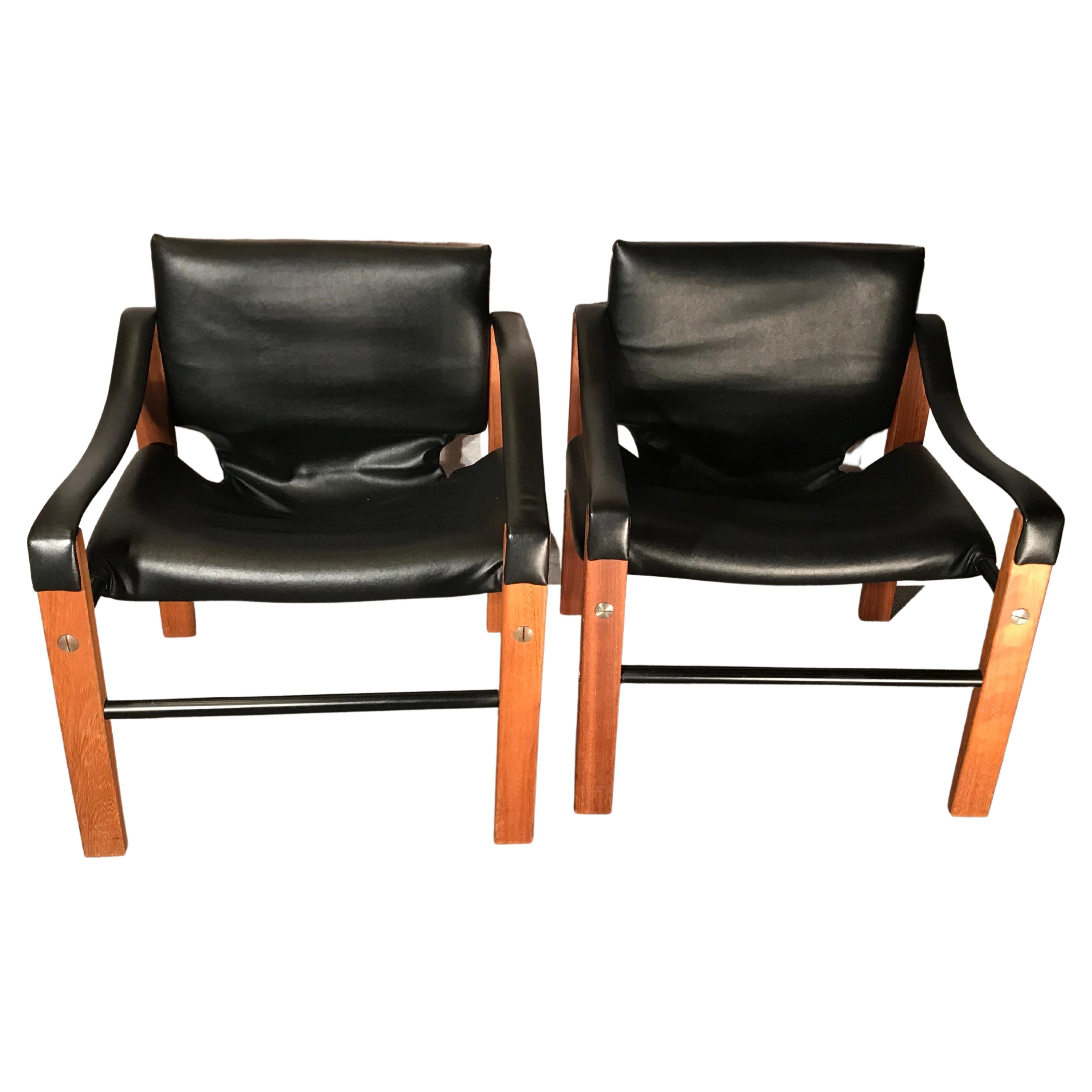 Pair of Arkana Safari Lounge Chairs, 1970's