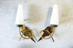 Paar Arlus Wandleuchter aus der Mitte des Jahrhunderts, 1950er Jahre