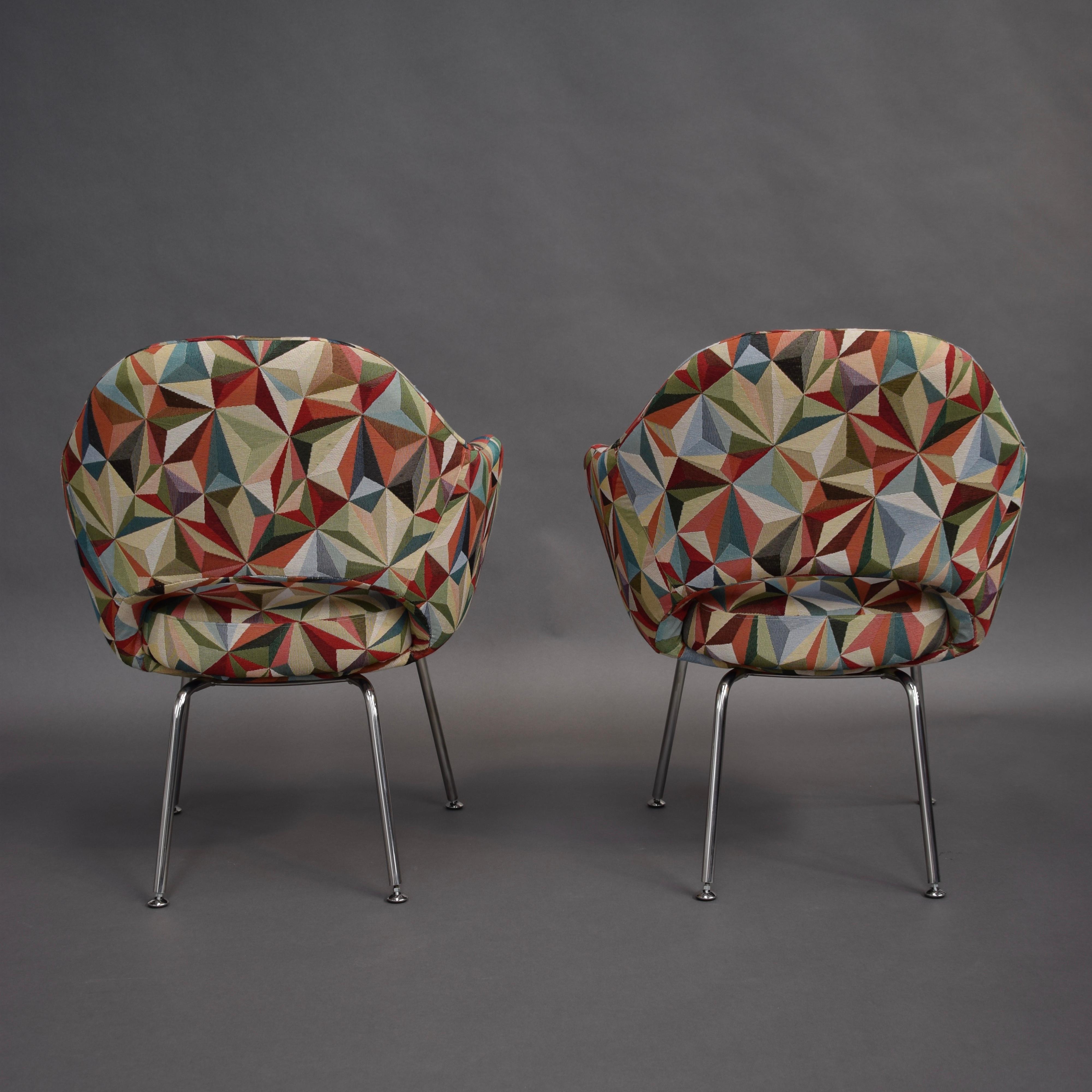 American Pair of Armchairs by Eero Saarinen for Knoll with New Upholstery, USA circa 1960
