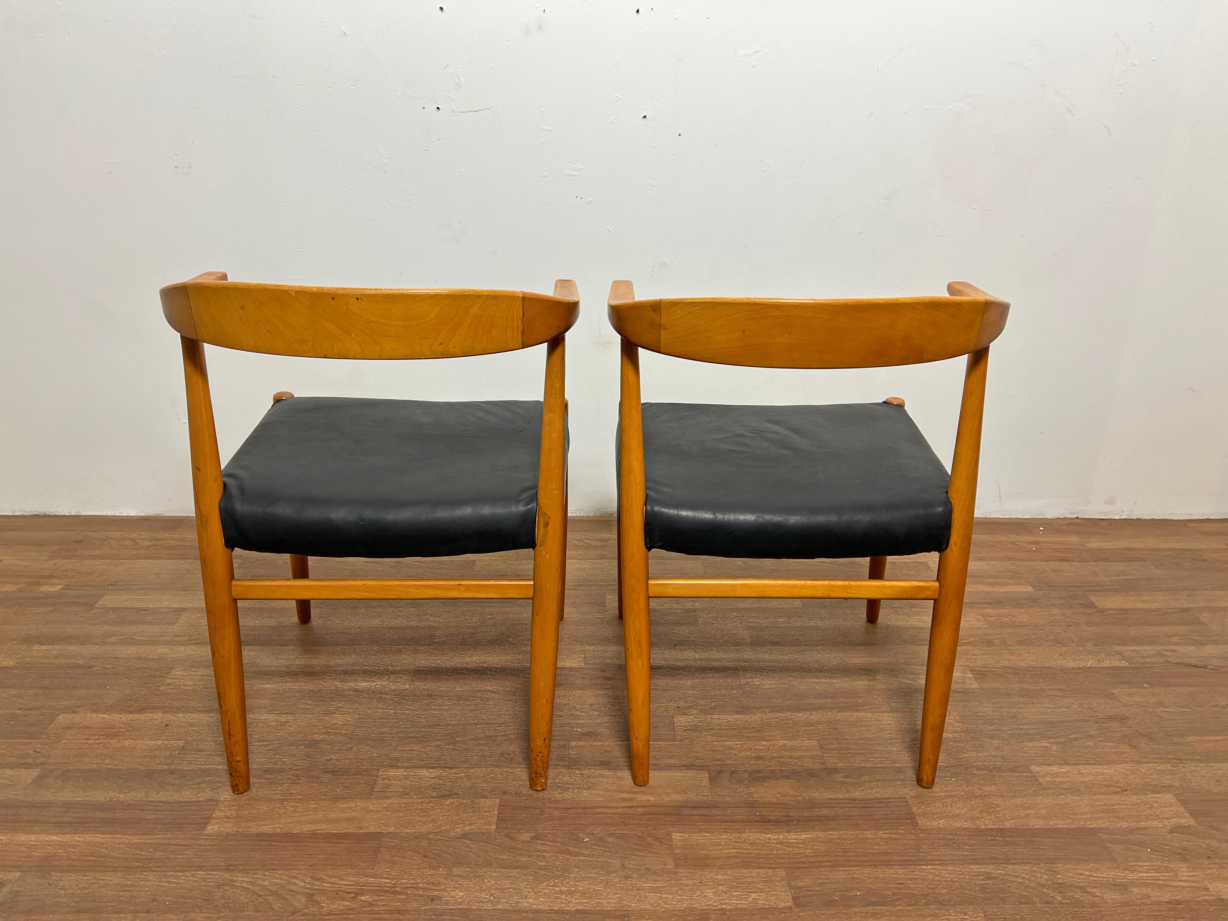 Cuir Paire de fauteuils Folke Ohllson pour Dux, Suède, vers les années 1960 en vente