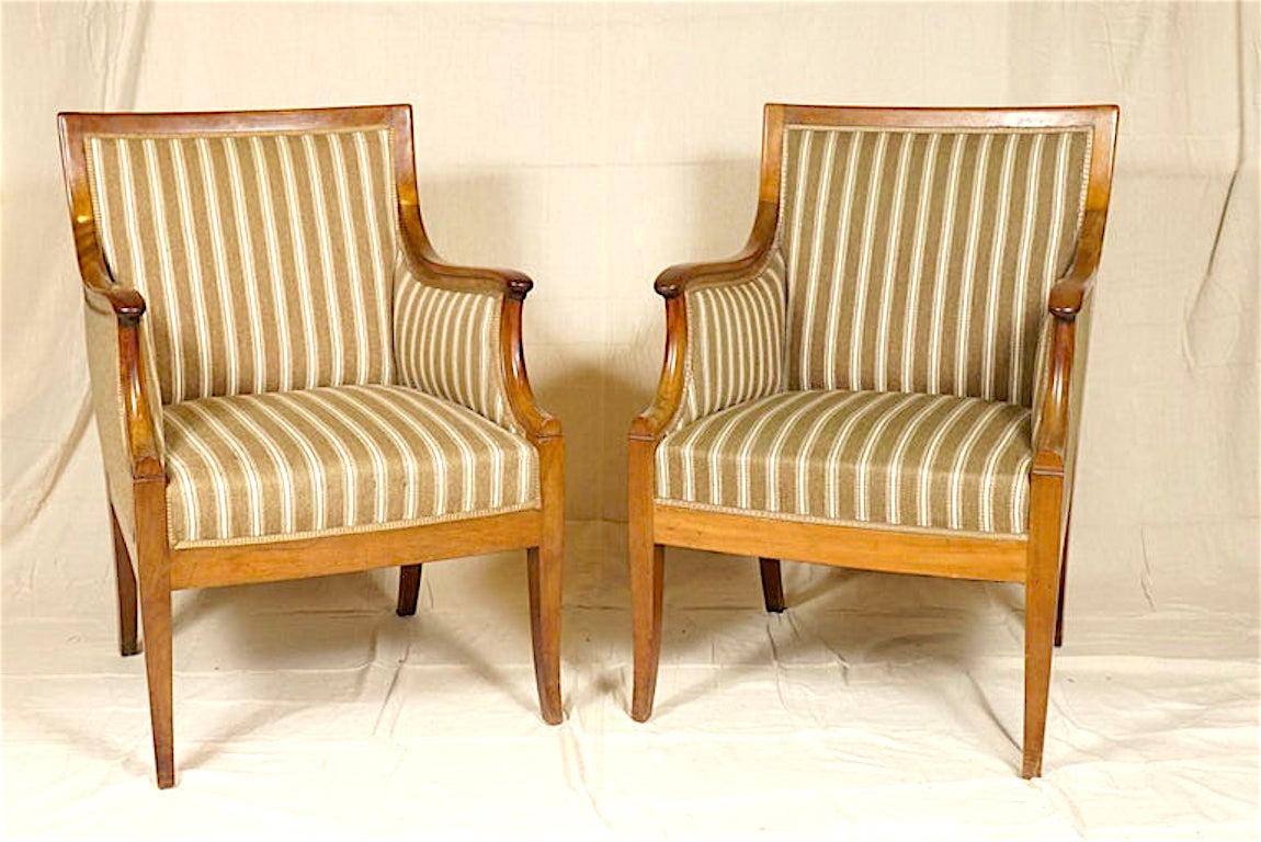 Stylish pair of armchairs by Danish designer Frits Henningsen, neoclassical style in mahogany.

Frits Henningsen (1889–1965) was a Danish furniture designer and cabinet maker who achieved high standards of quality with exclusively handmade