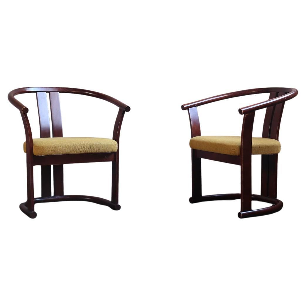 Pair of Arm Chairs by Isamu Kenmochi for Akita Mokko For Sale