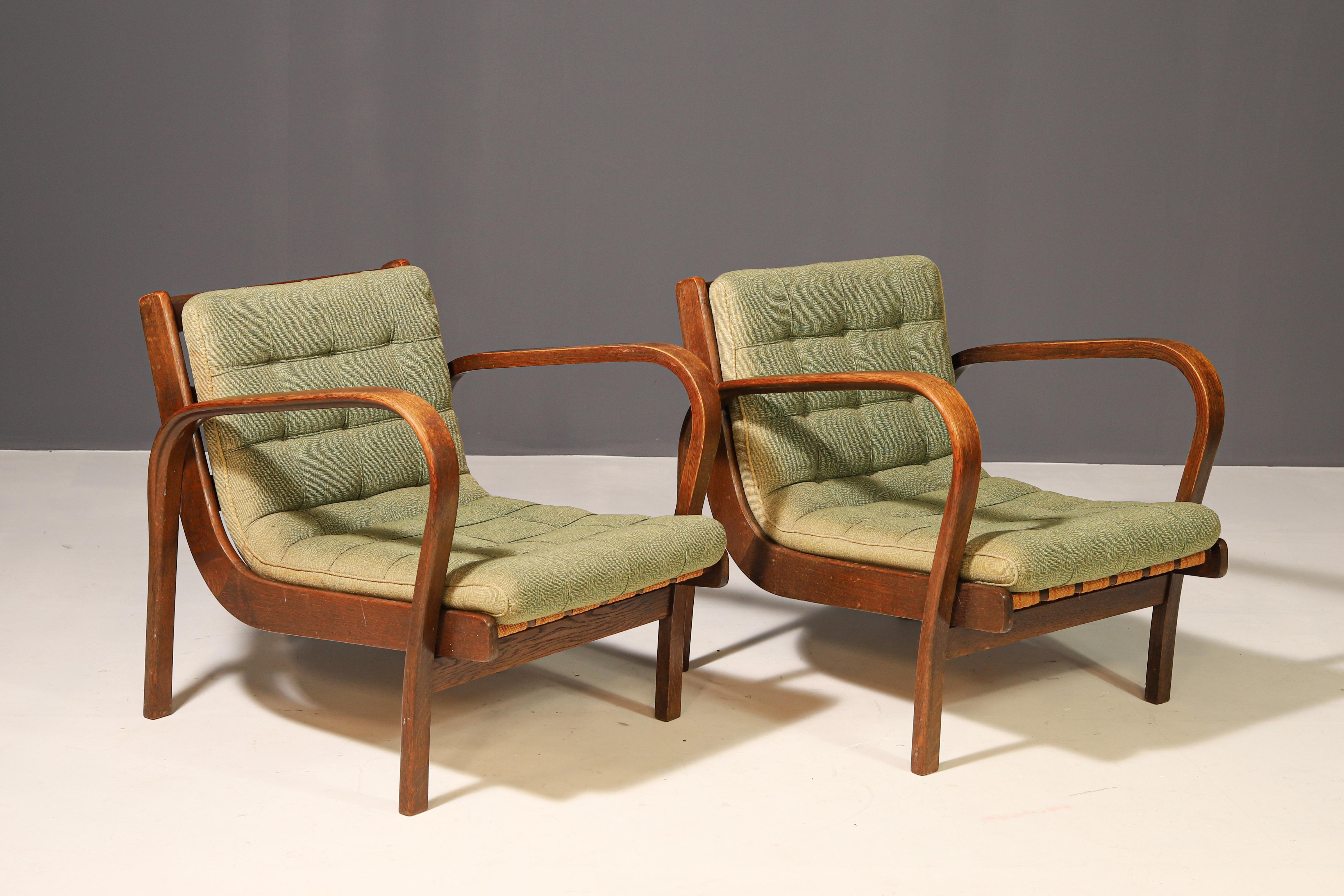 Pair of arm chairs by Karel Kozelka & Antonín Kropáček for Interier Praha, 1940s For Sale 3