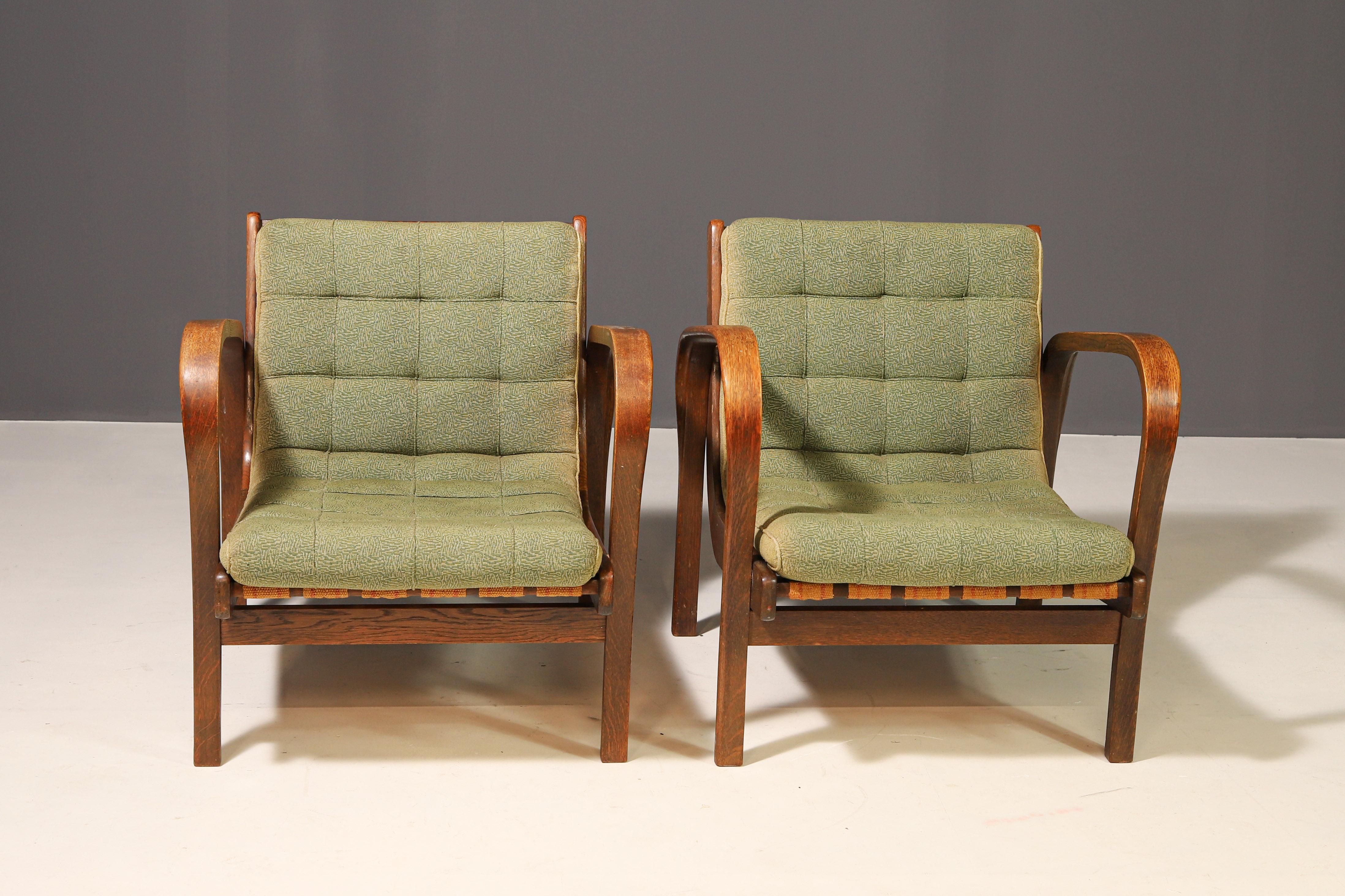 Pair of arm chairs by Karel Kozelka & Antonín Kropáček for Interier Praha, 1940s For Sale 4
