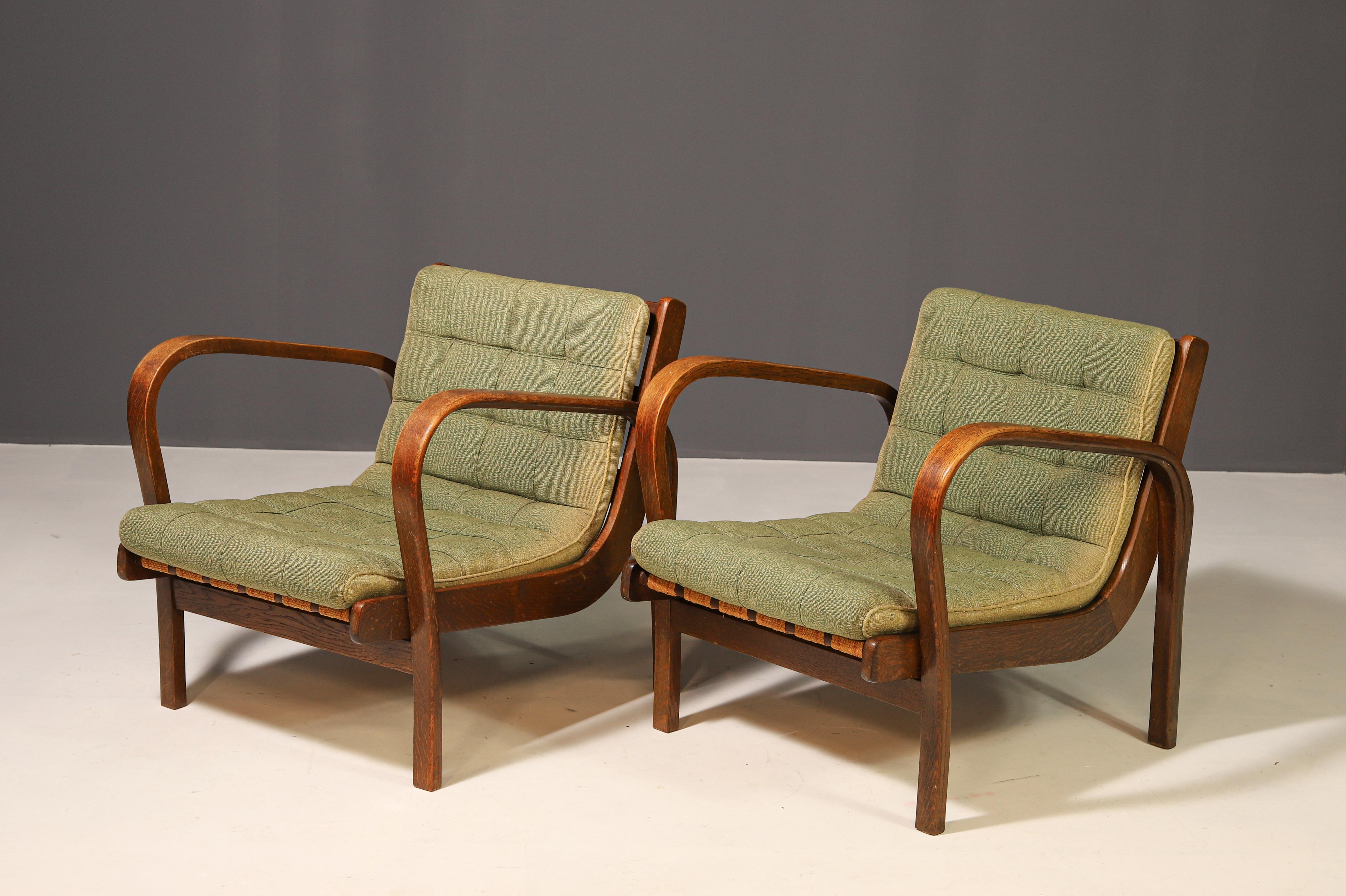 Czech Pair of arm chairs by Karel Kozelka & Antonín Kropáček for Interier Praha, 1940s For Sale
