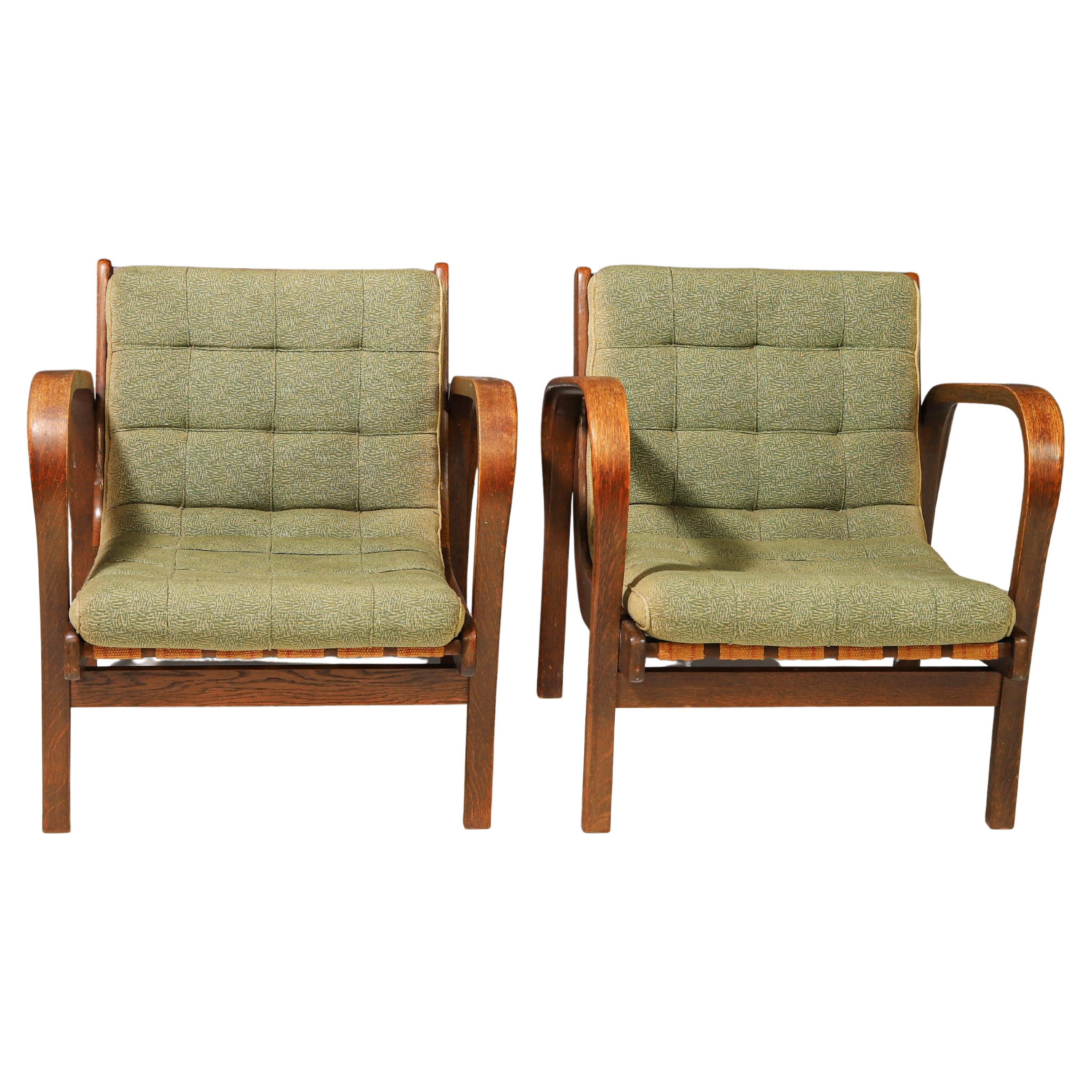 Pair of arm chairs by Karel Kozelka & Antonín Kropáček for Interier Praha, 1940s For Sale