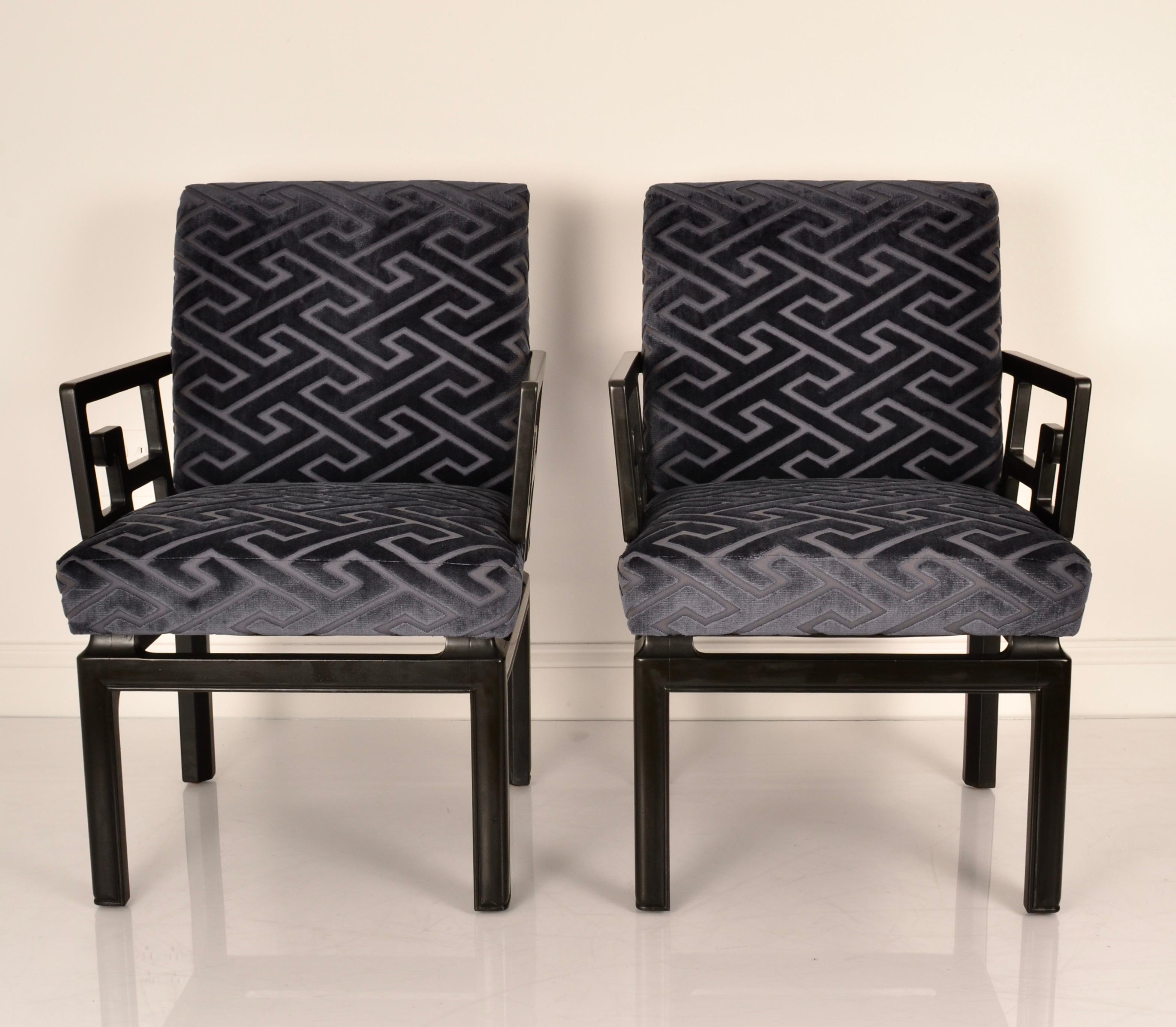 Mid-Century Modern Pair of Armchairs by Michael Taylor for Baker Far East Collection For Sale