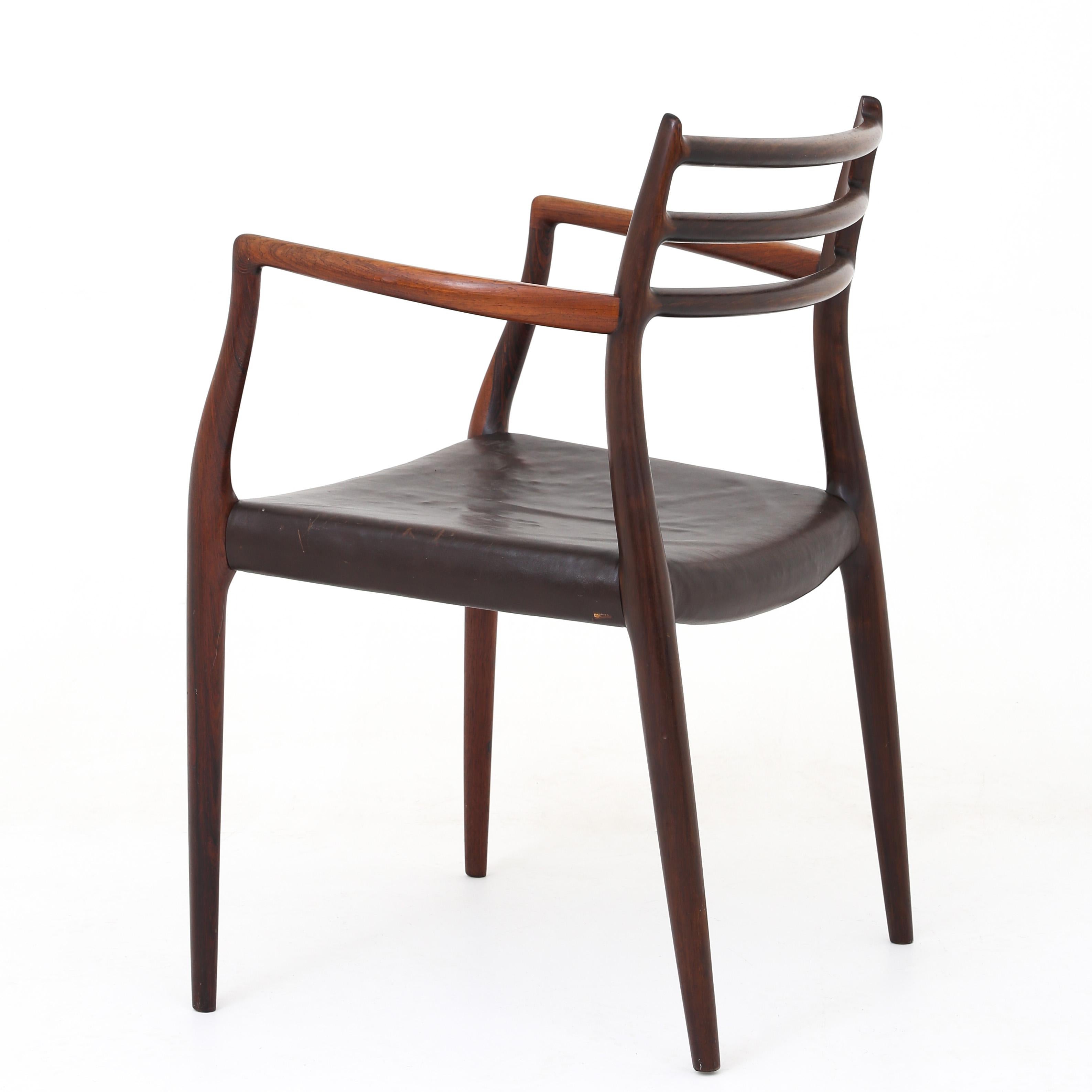 Scandinavian Modern Pair of Arm Chairs by Niels O. Møller