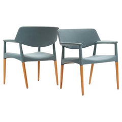 Pair of Arm Chairs by Ejner Larsen & Aksel Bender Madsen for Willy Beck