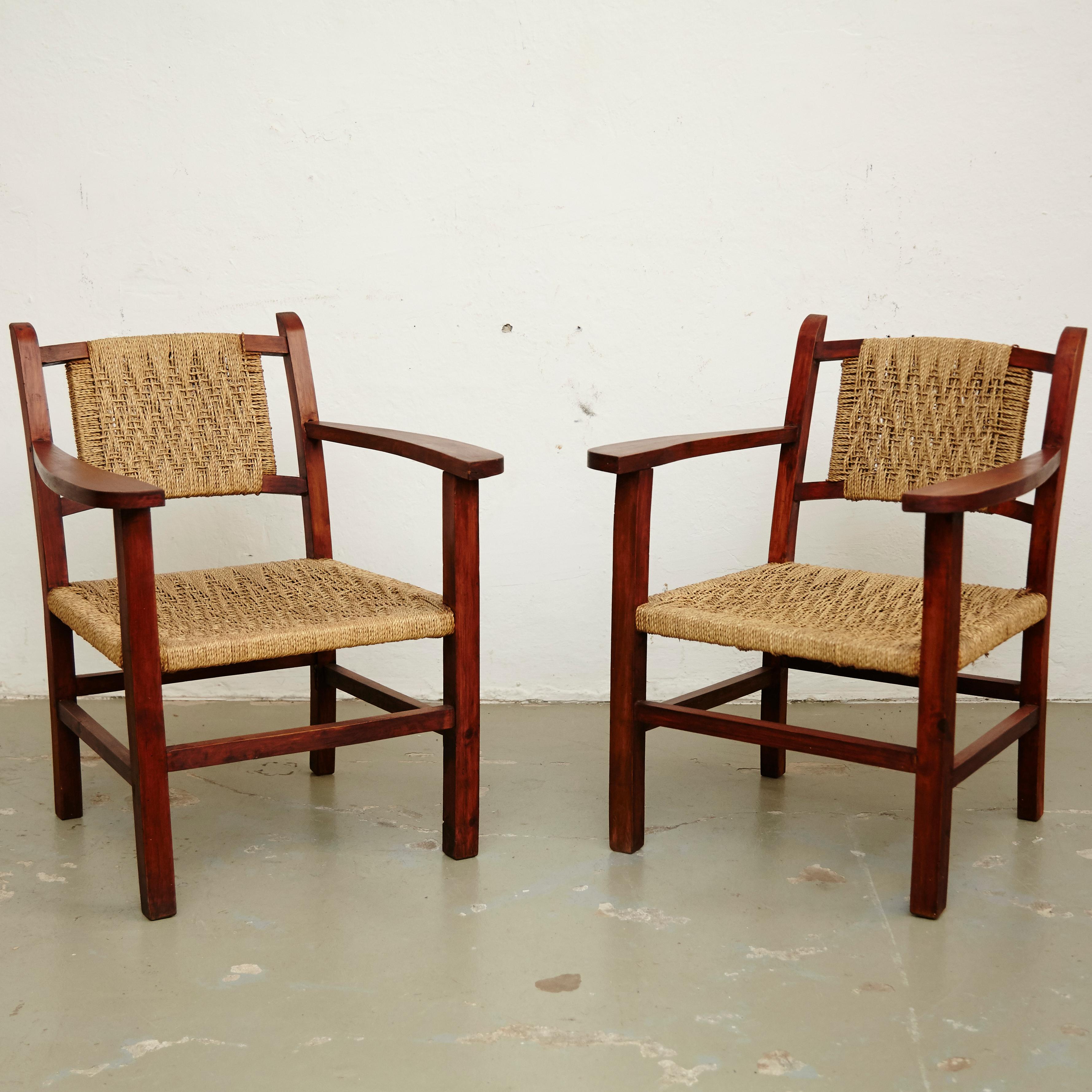 Mid-Century Modern Pair of Armchair after Josep Torres Clave, circa 1970