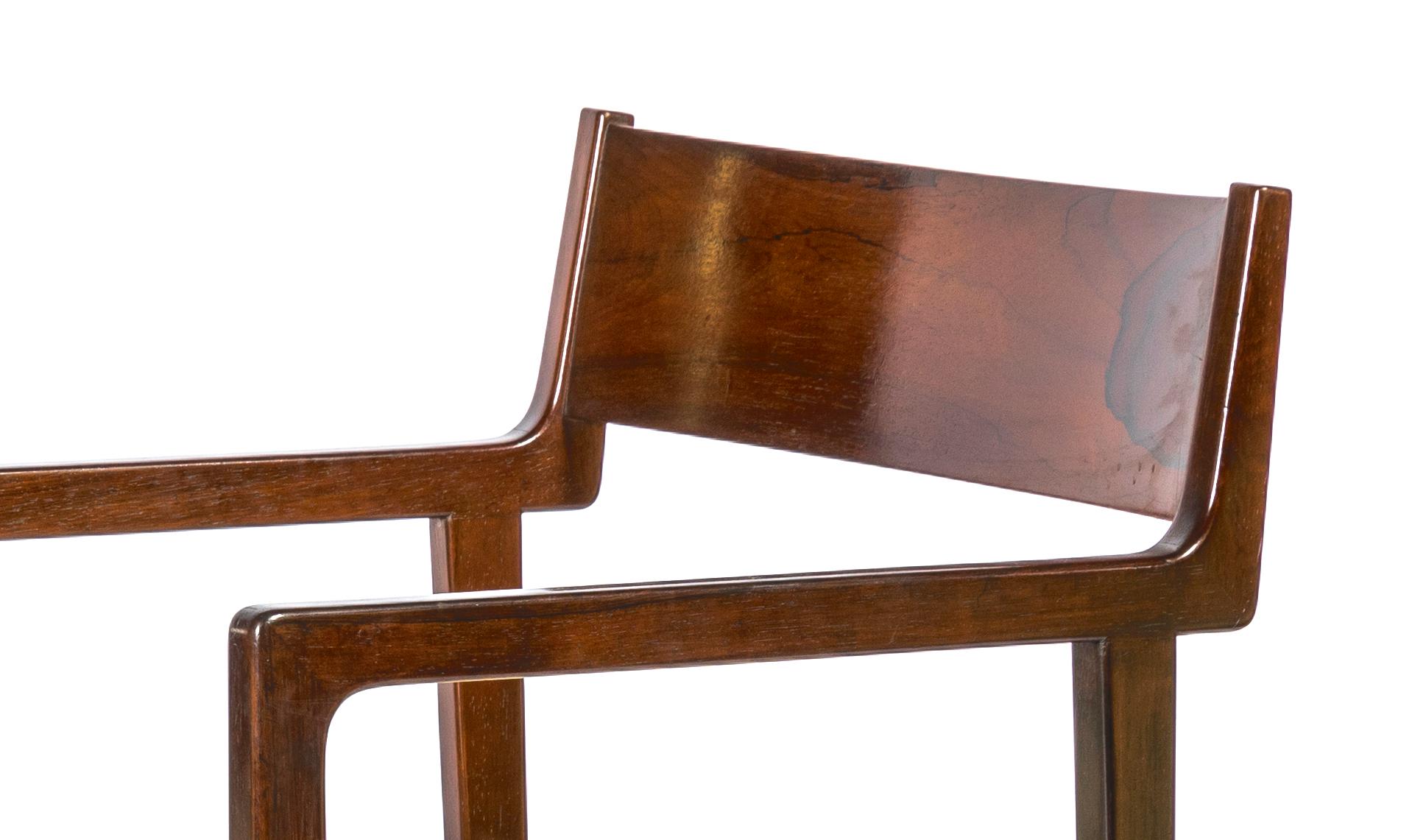 Pair of Armchairs by Joaquim Tenreiro, Wood and Leather, 1950 1