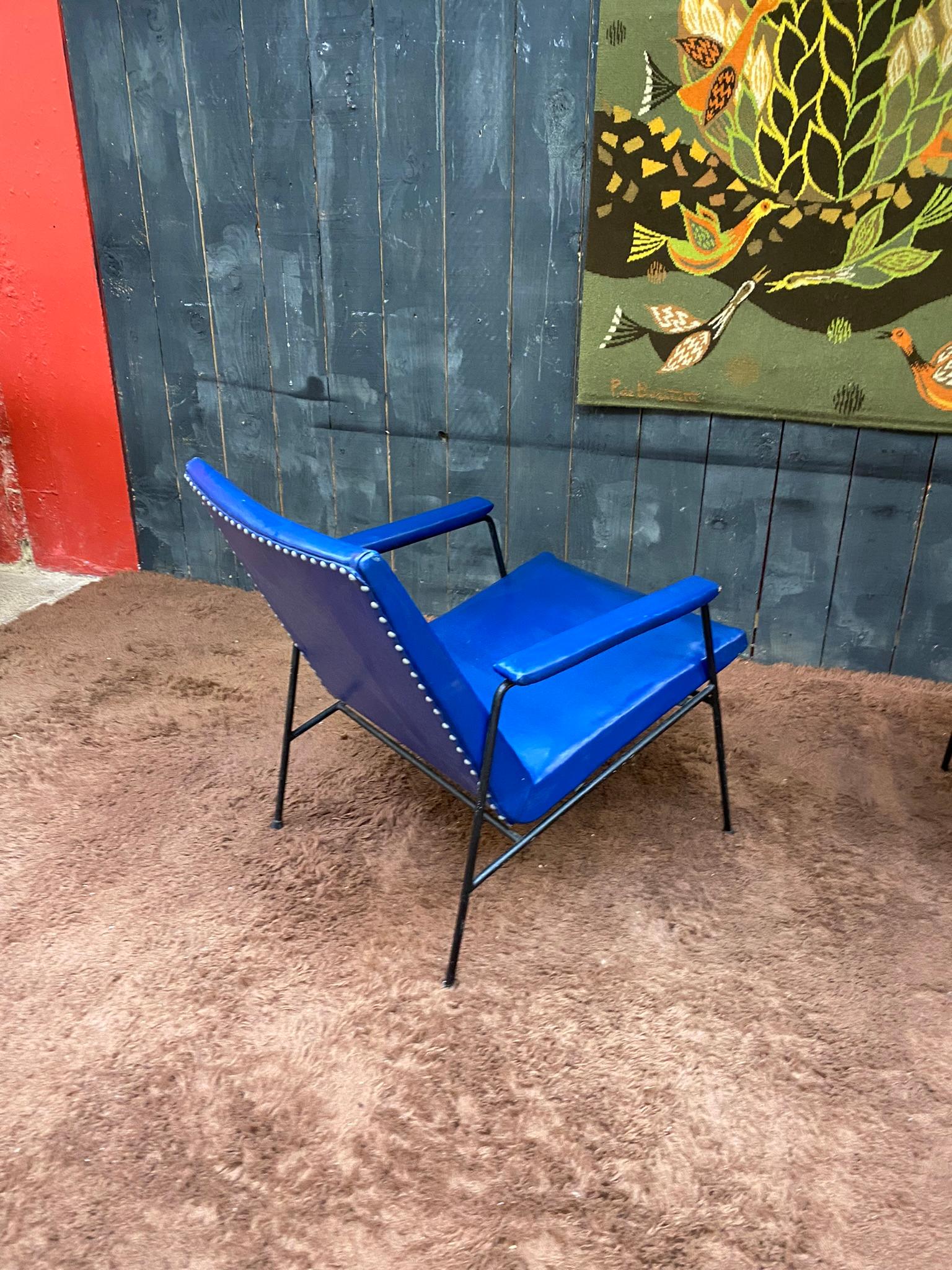 Pair of Armchair circa 1950, French Reconstruction For Sale 5