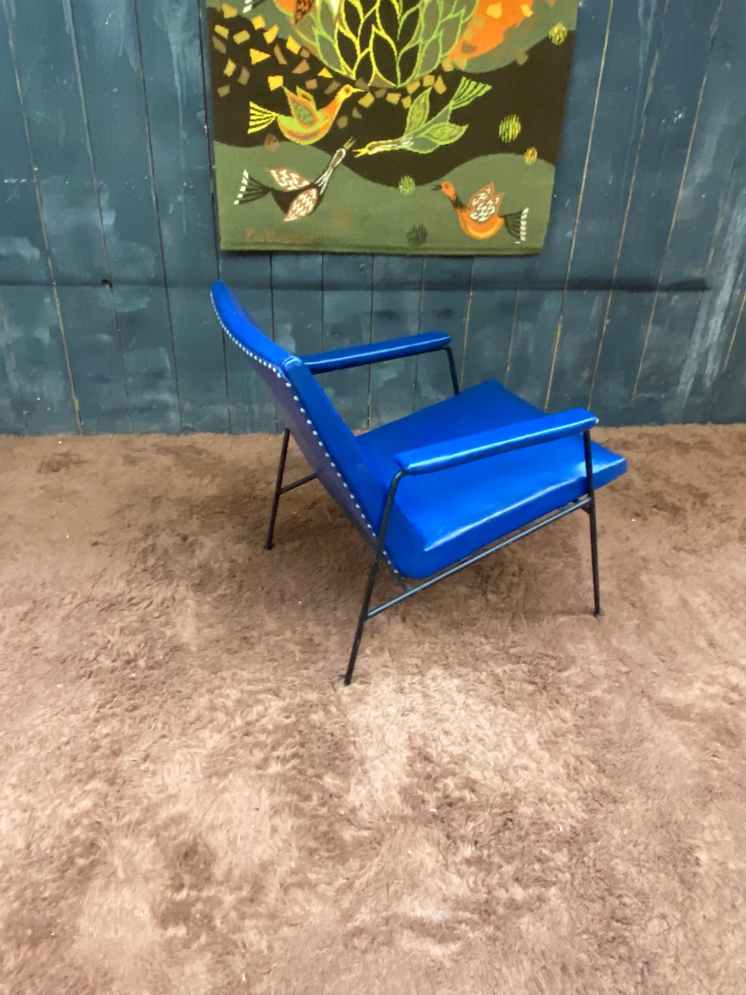 Pair of Armchair circa 1950, French Reconstruction For Sale 7
