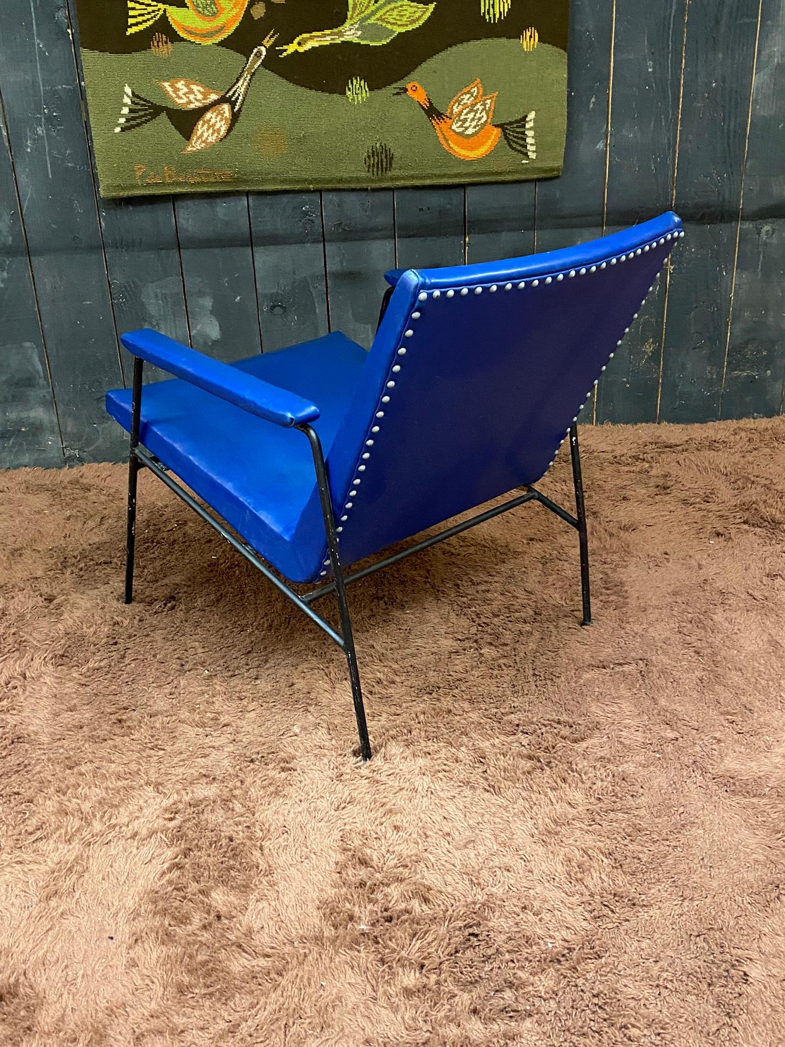 Pair of Armchair circa 1950, French Reconstruction For Sale 9