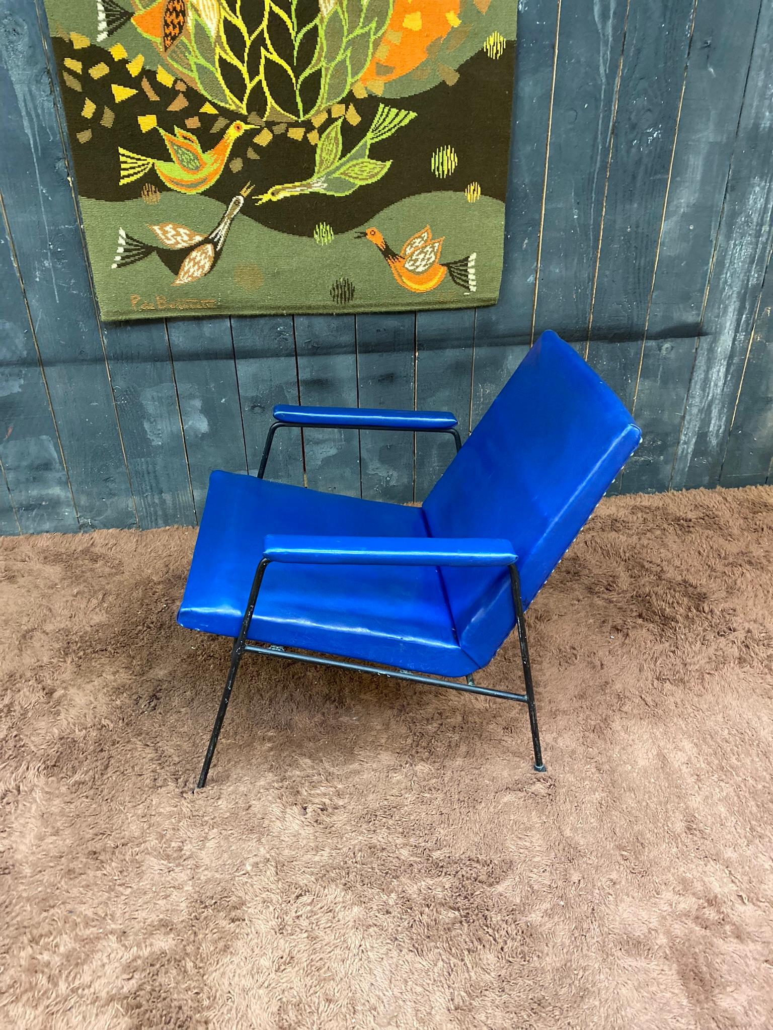 Pair of Armchair circa 1950, French Reconstruction For Sale 10