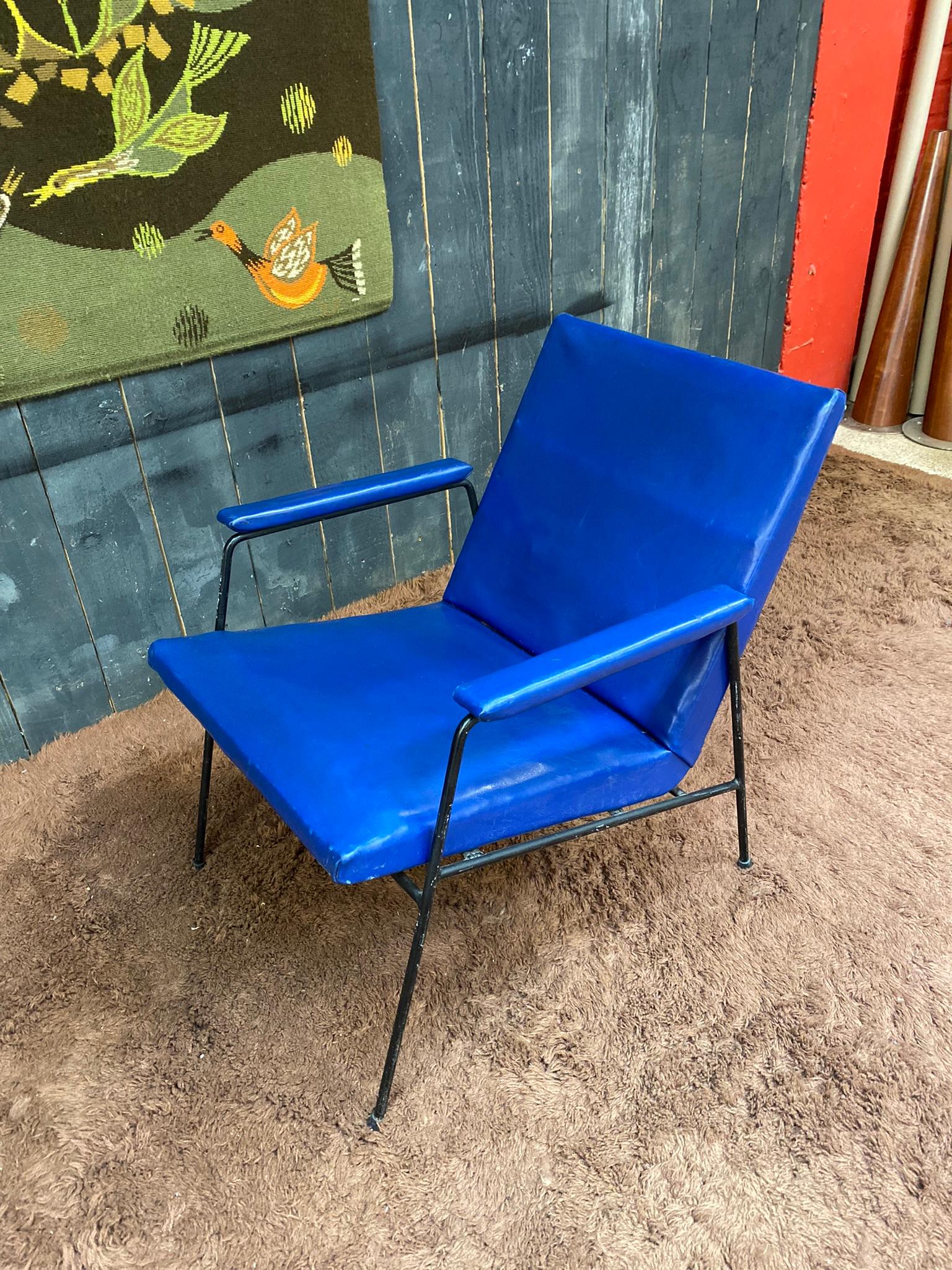 Pair of Armchair circa 1950, French Reconstruction For Sale 11