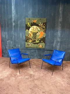 Pair of Armchair circa 1950, French Reconstruction
