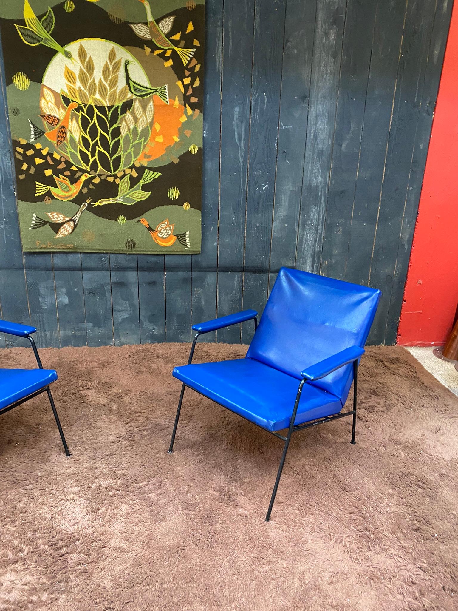 Pair of Armchair circa 1950, French Reconstruction In Good Condition For Sale In Saint-Ouen, FR