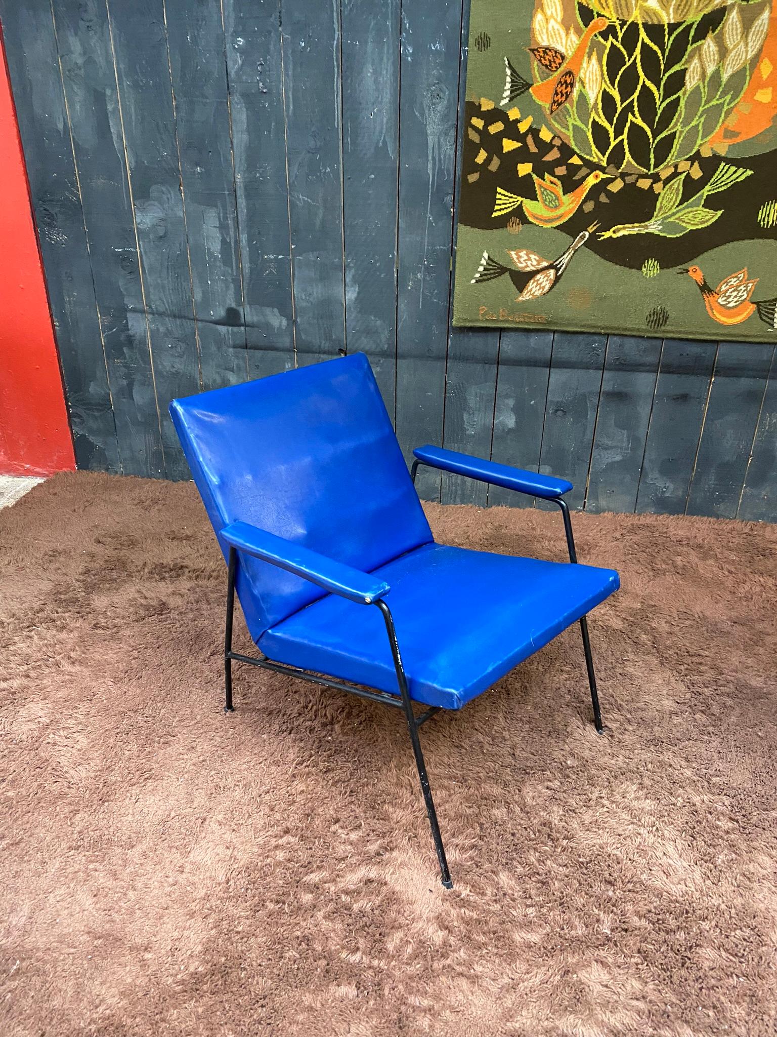 20th Century Pair of Armchair circa 1950, French Reconstruction For Sale