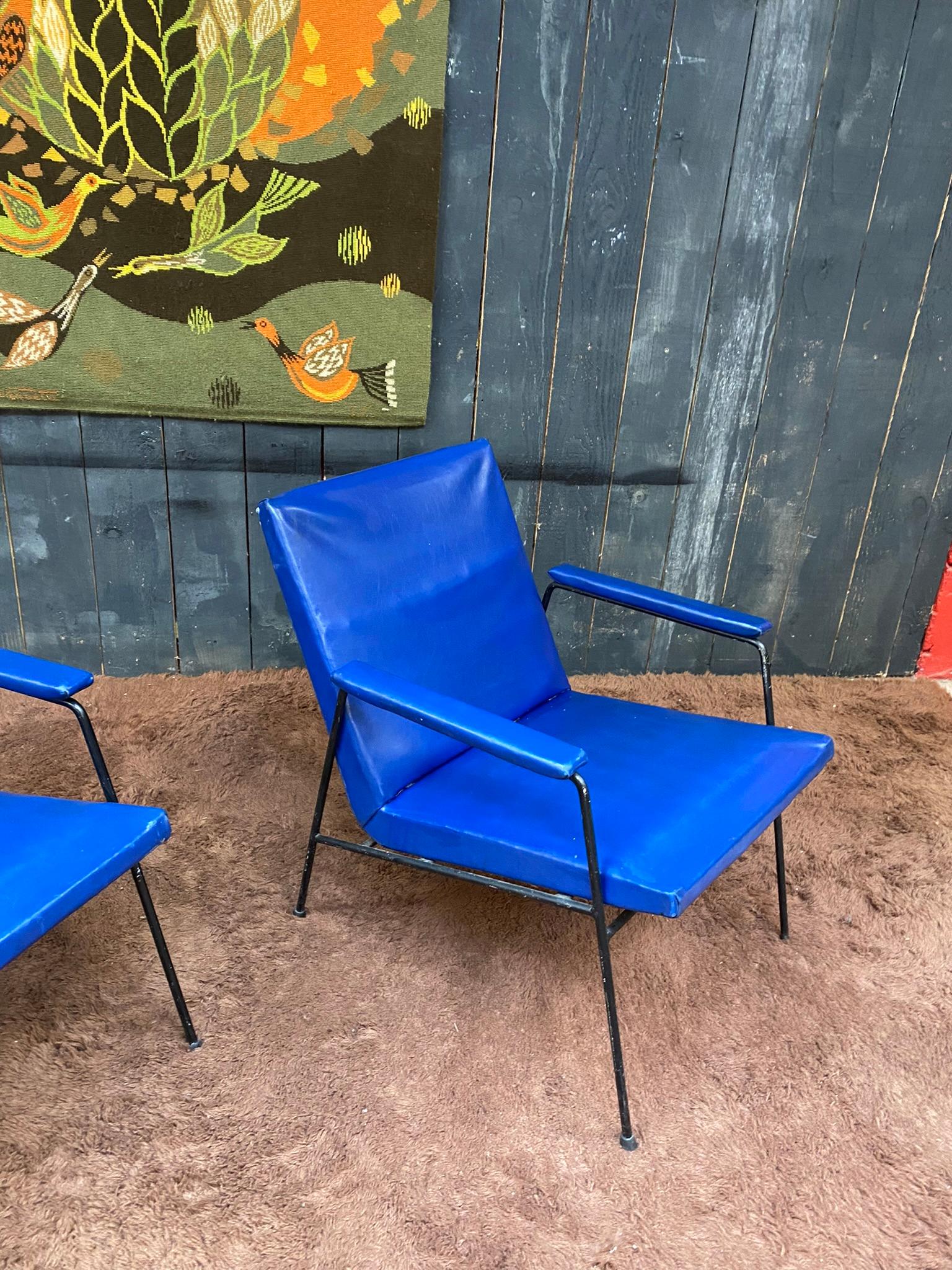 Pair of Armchair circa 1950, French Reconstruction For Sale 2