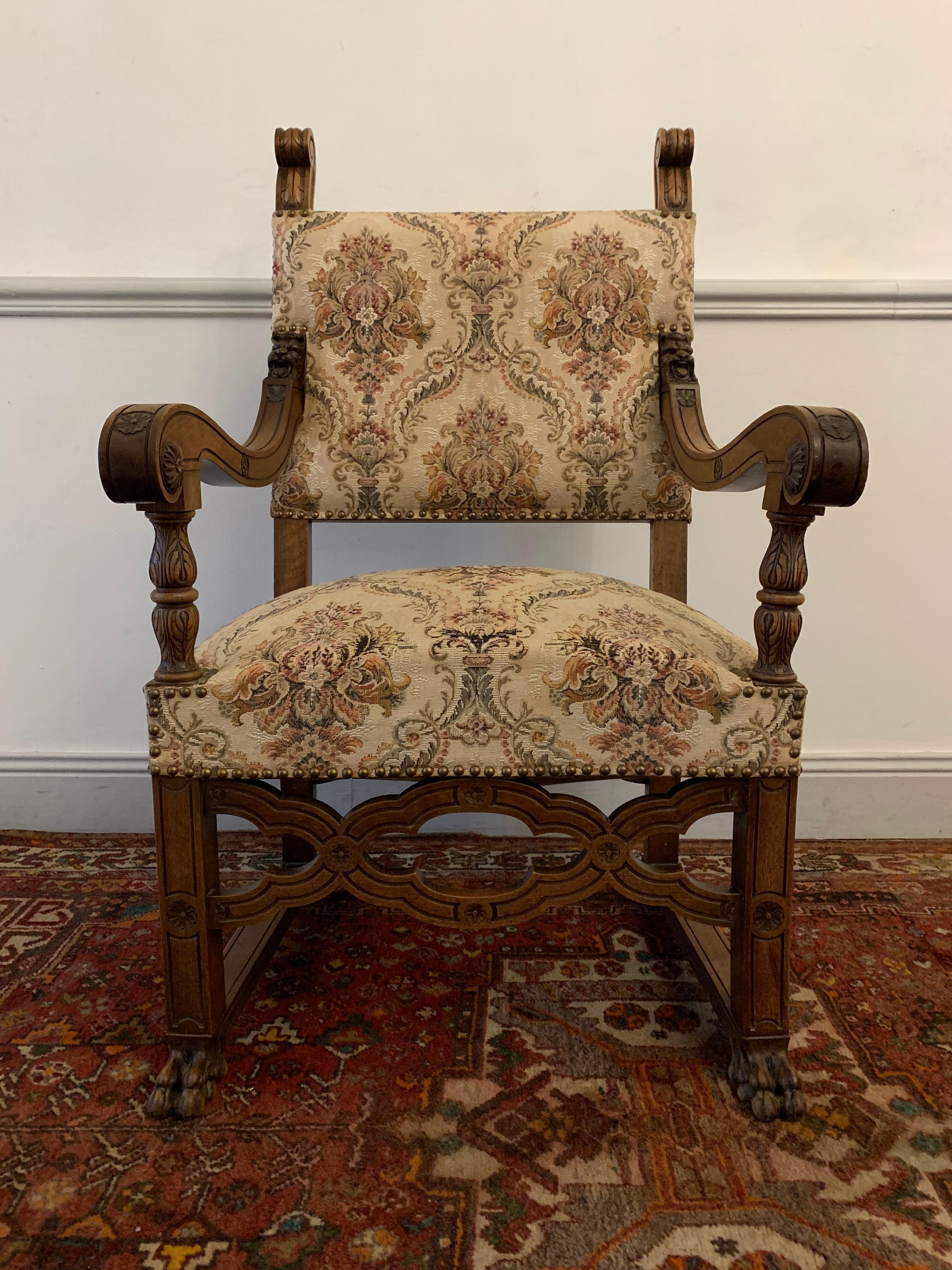 French Pair of Armchair Renaissance Revival - XIXth - France For Sale 2