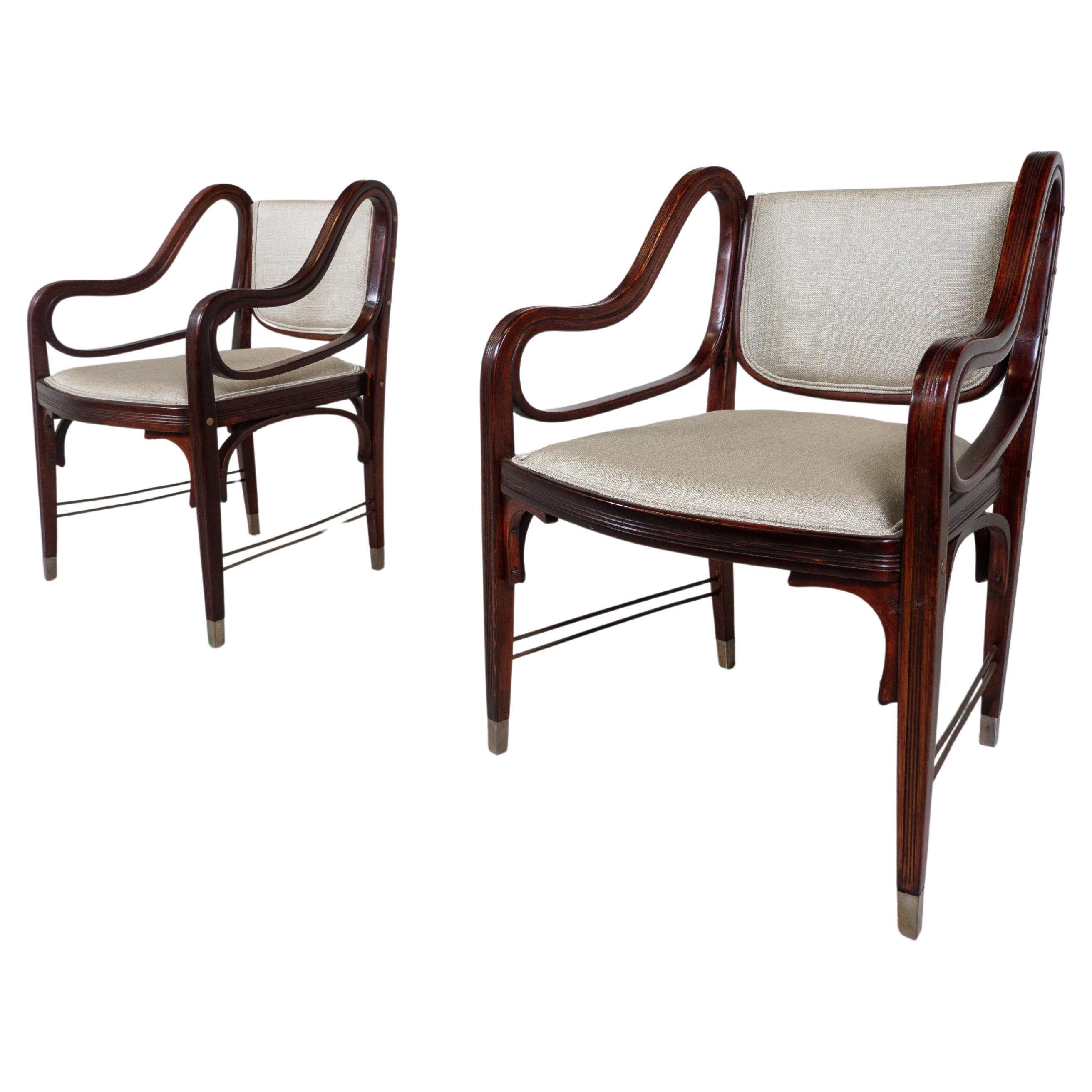 Pair of Armchairs "412" by Otto Wagner for J&J Kohn, Austria, 1900s