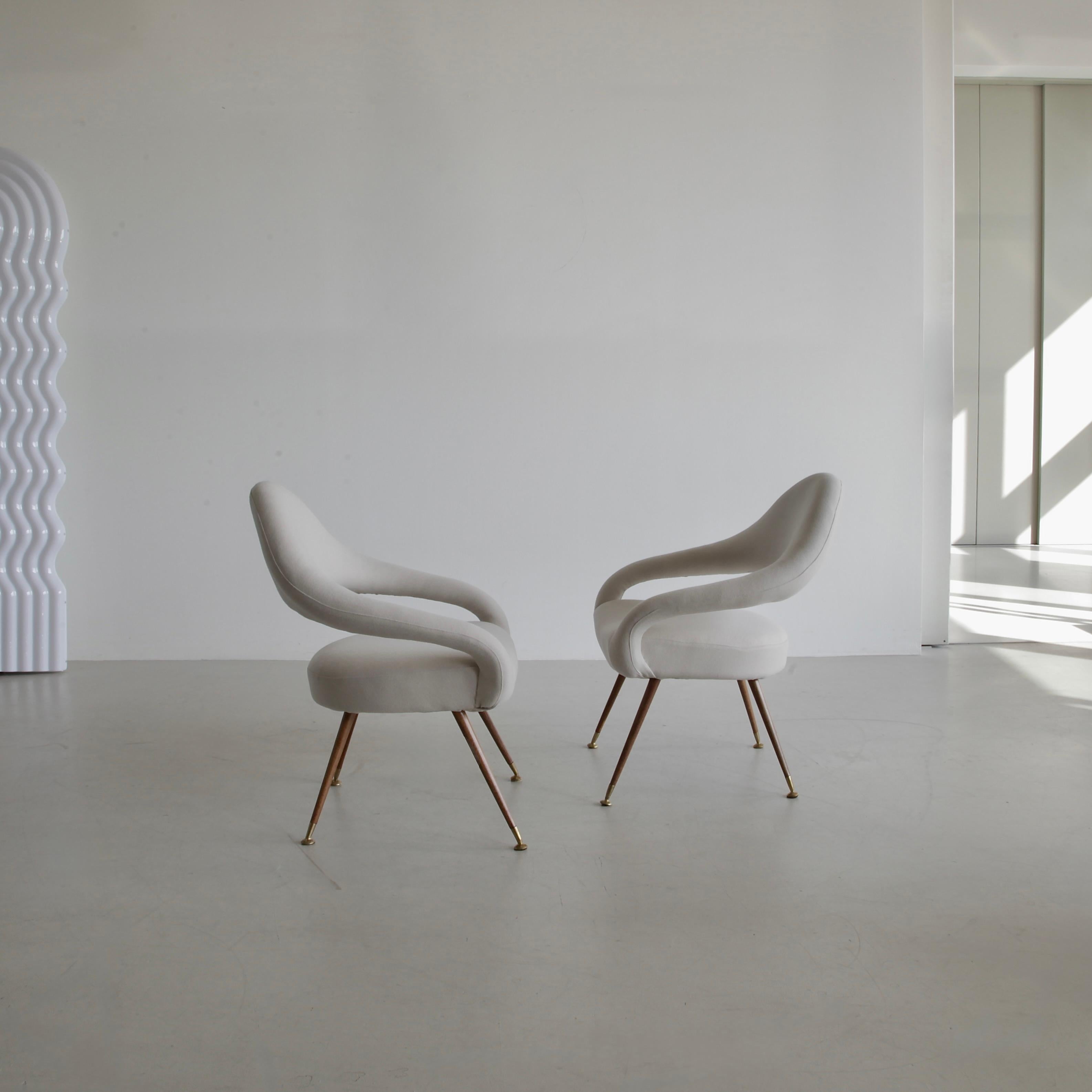 Paire de fauteuils 55P conçus par Gastone Rinaldi pour RIMA, années 1950 en vente 2