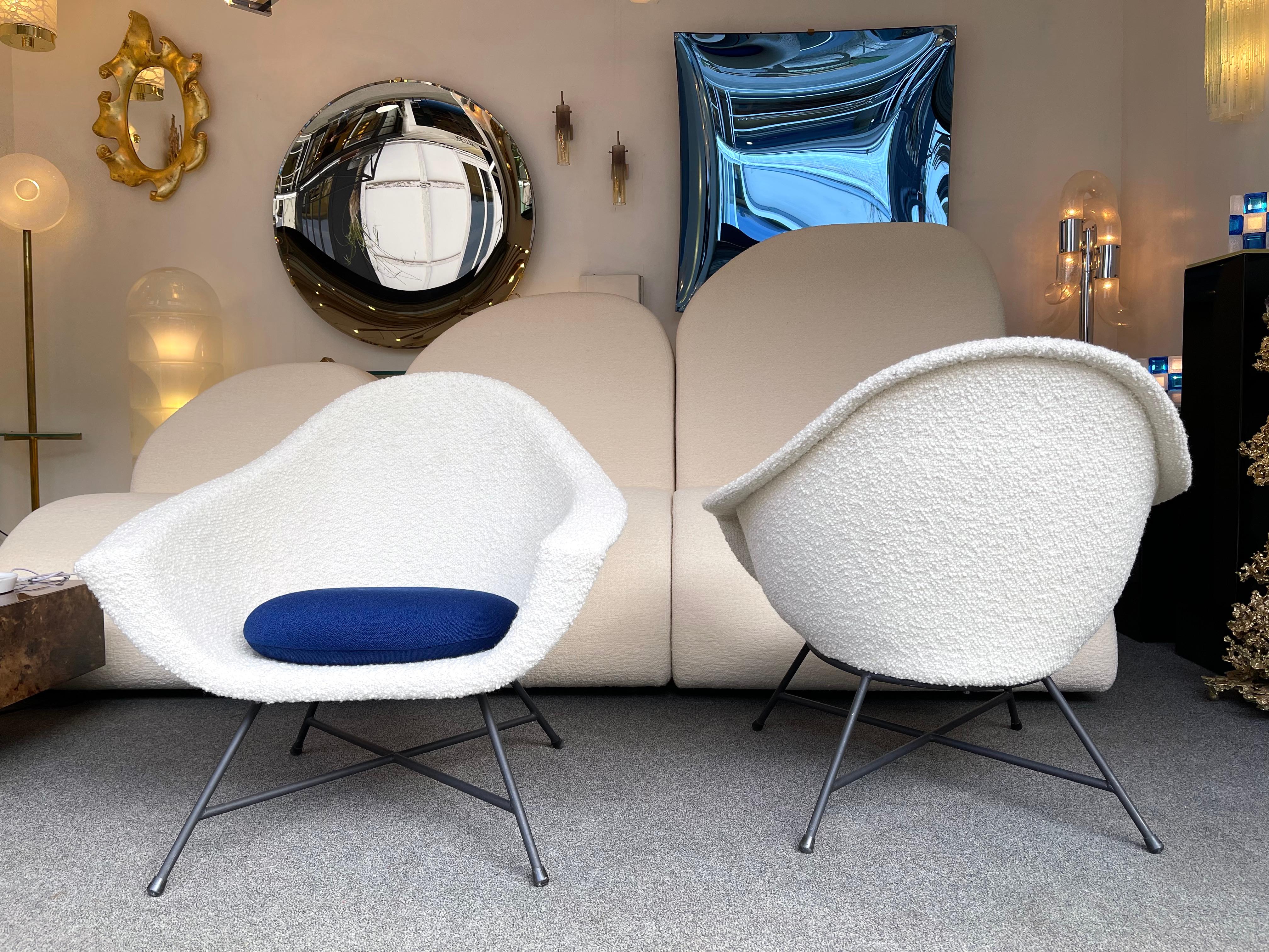 Mid-20th Century Pair of Armchairs 58 by Dangles & Defrance for Burov. France, 1950s For Sale