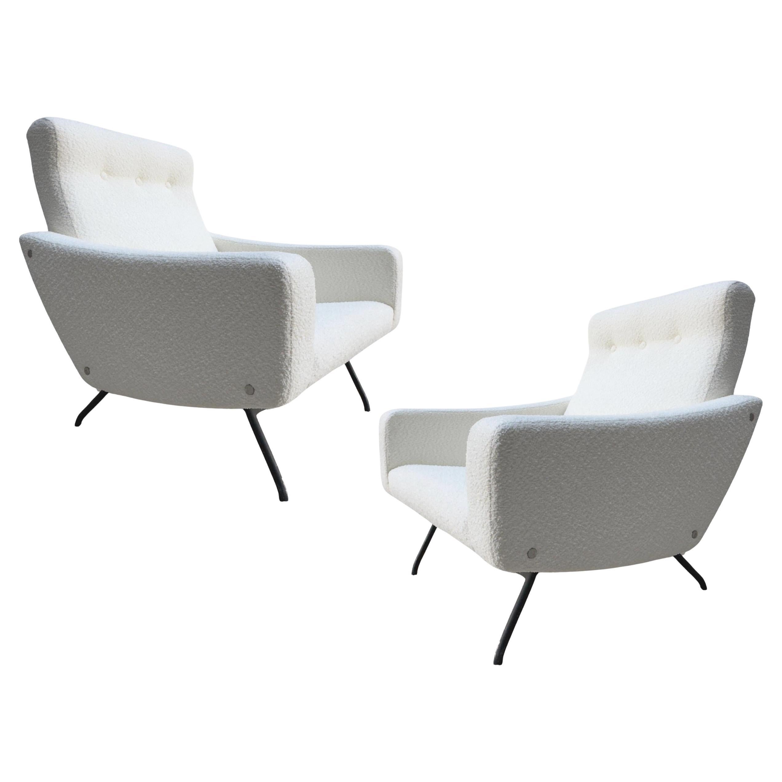 Pair of armchairs "743" model by J.A. Motte, Ed. Steiner, France circa 1957