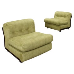 Pair of Armchairs Amanta B&B Foam Corduroy Italy 1960s-1970s