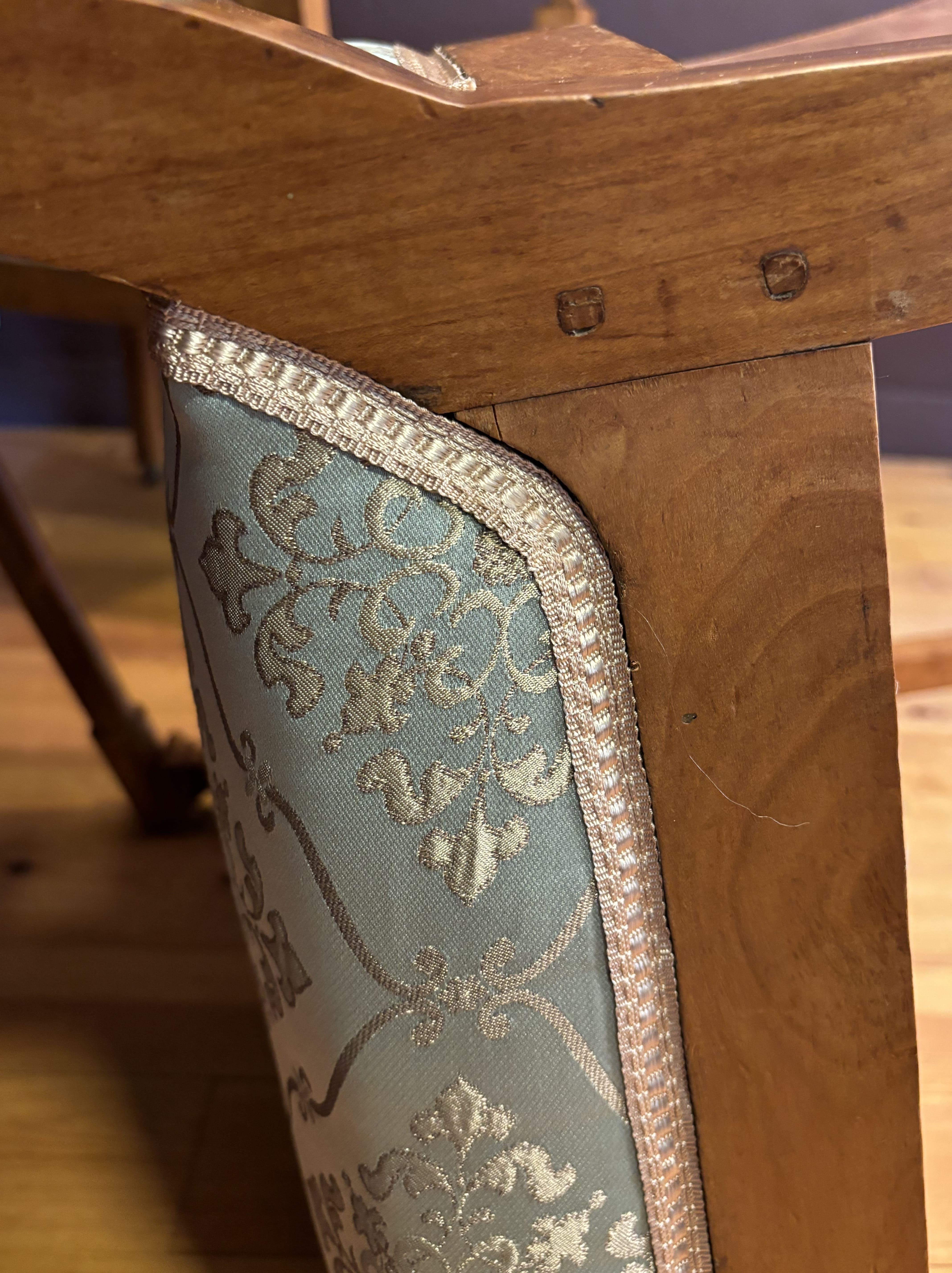 Pair Of Armchairs And Curule Stool, Restoration Period, France, 19th Century 2