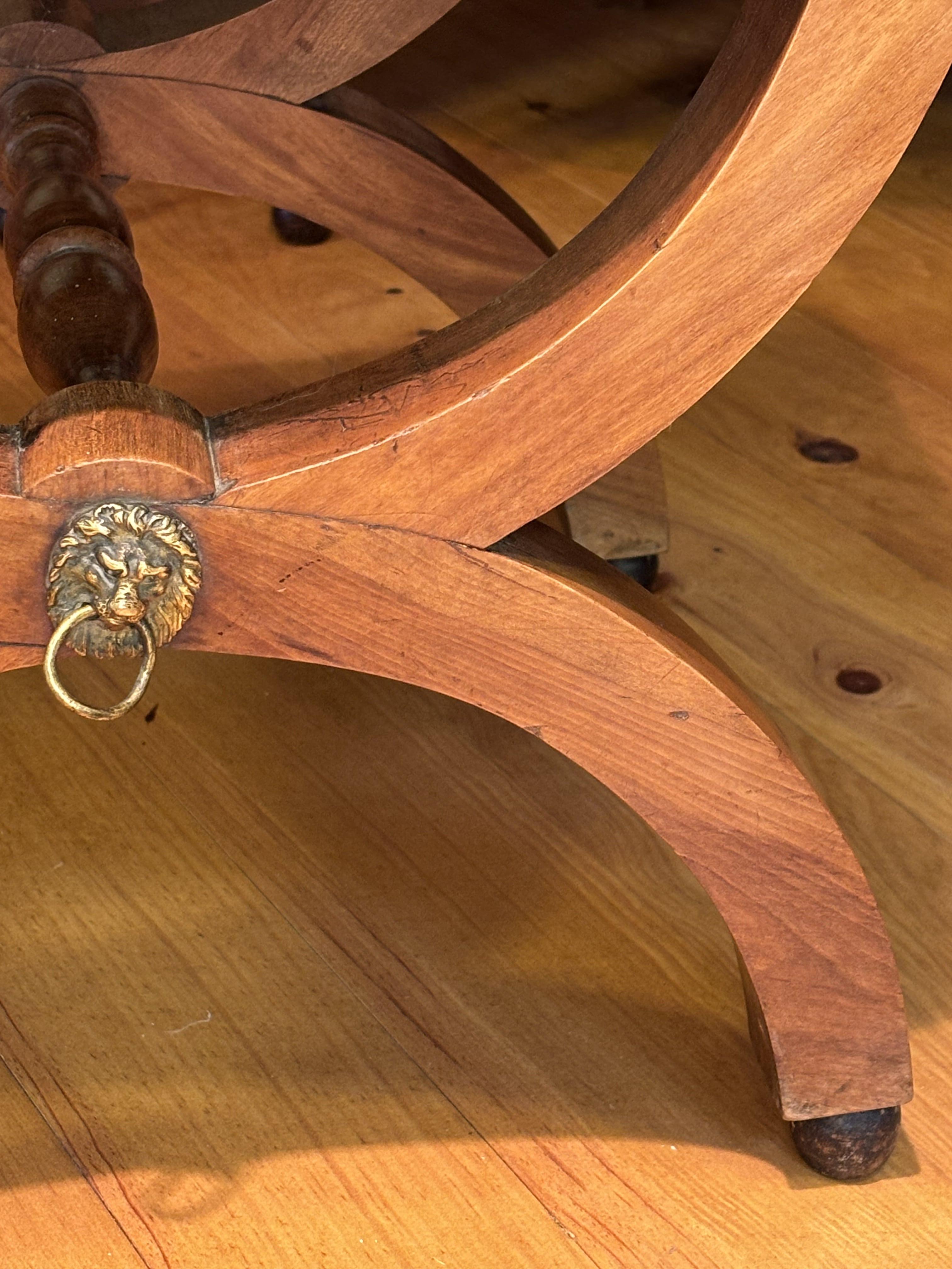 Pair Of Armchairs And Curule Stool, Restoration Period, France, 19th Century 1