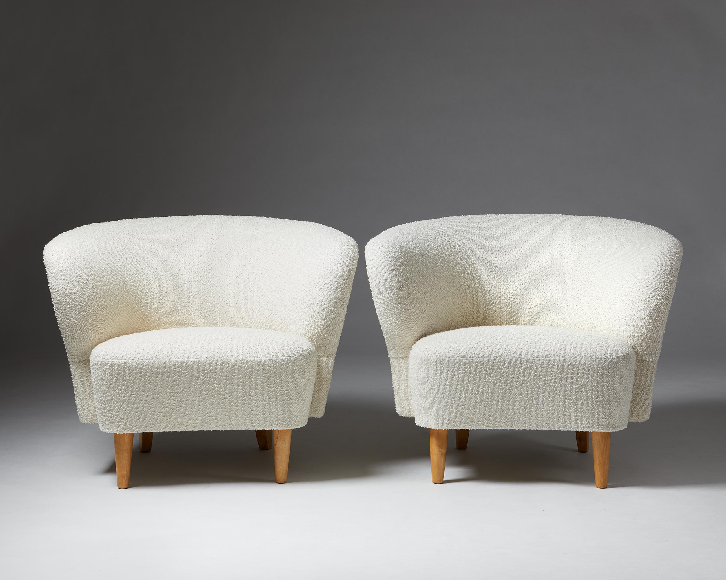 Scandinavian Modern Pair of Armchairs, Anonymous, Finland, 1940s