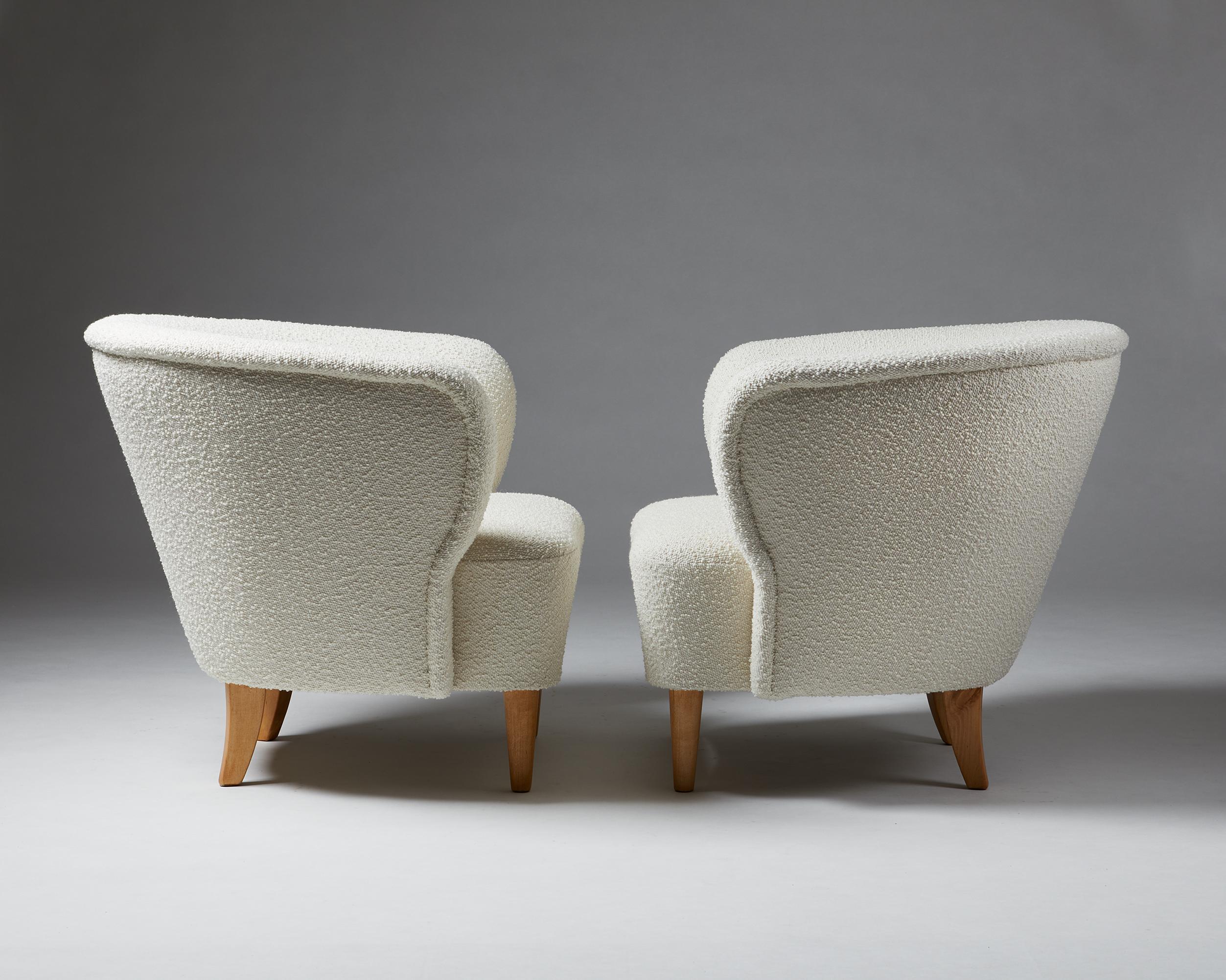 Finnish Pair of Armchairs, Anonymous, Finland, 1940s